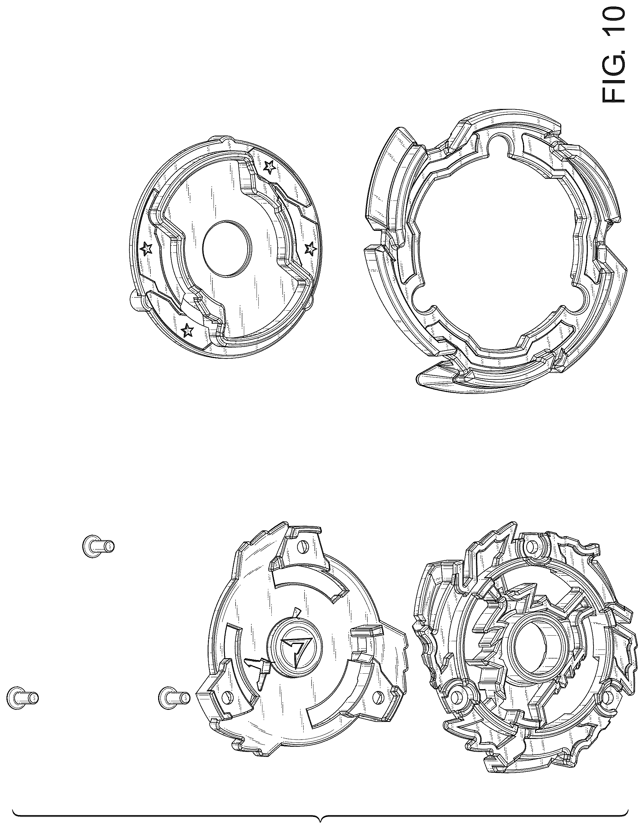 Patent USD1125388 Figure 10 – Accessory for spinning top toy