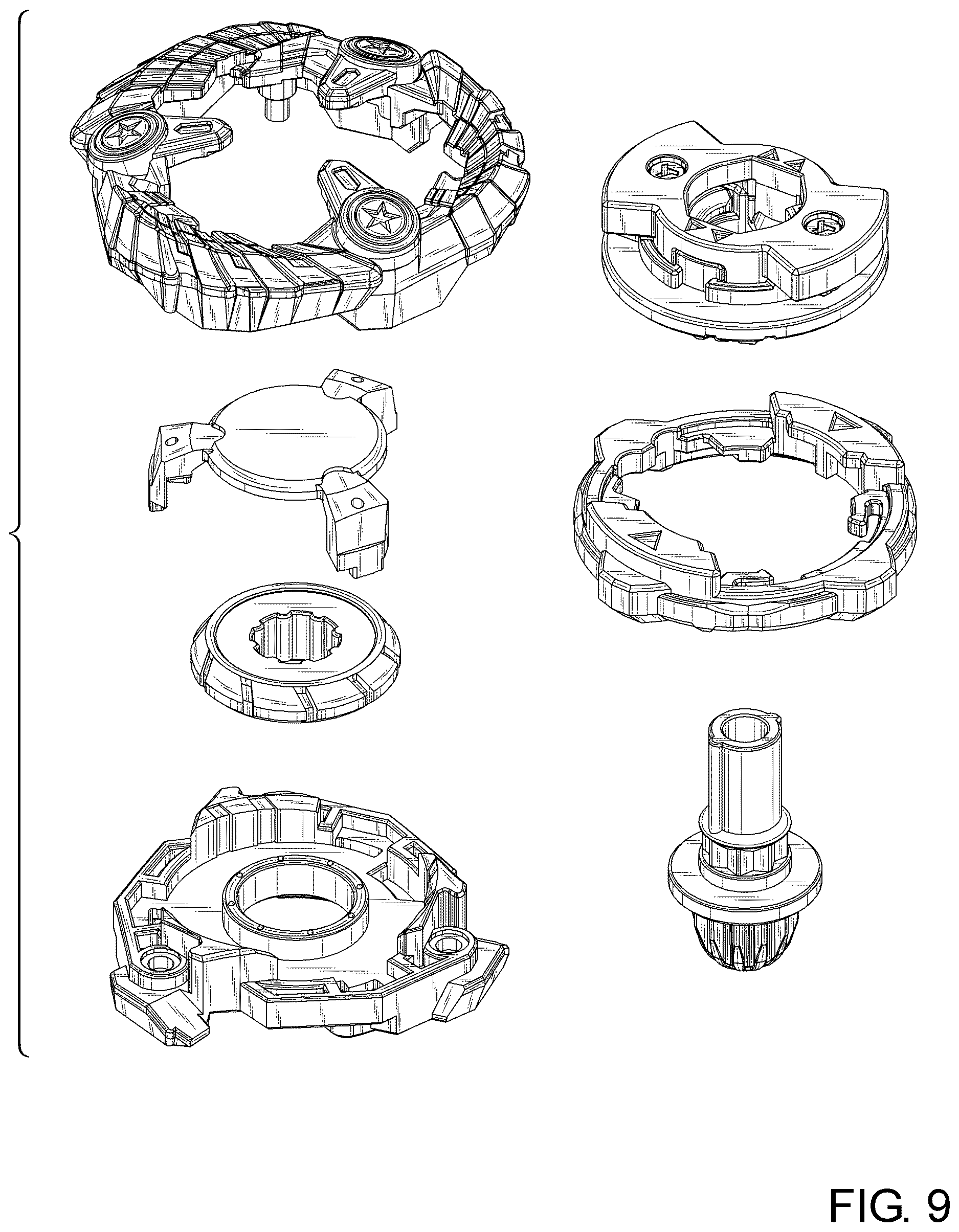 Patent USD1125392 Figure 9 – Spinning top toy