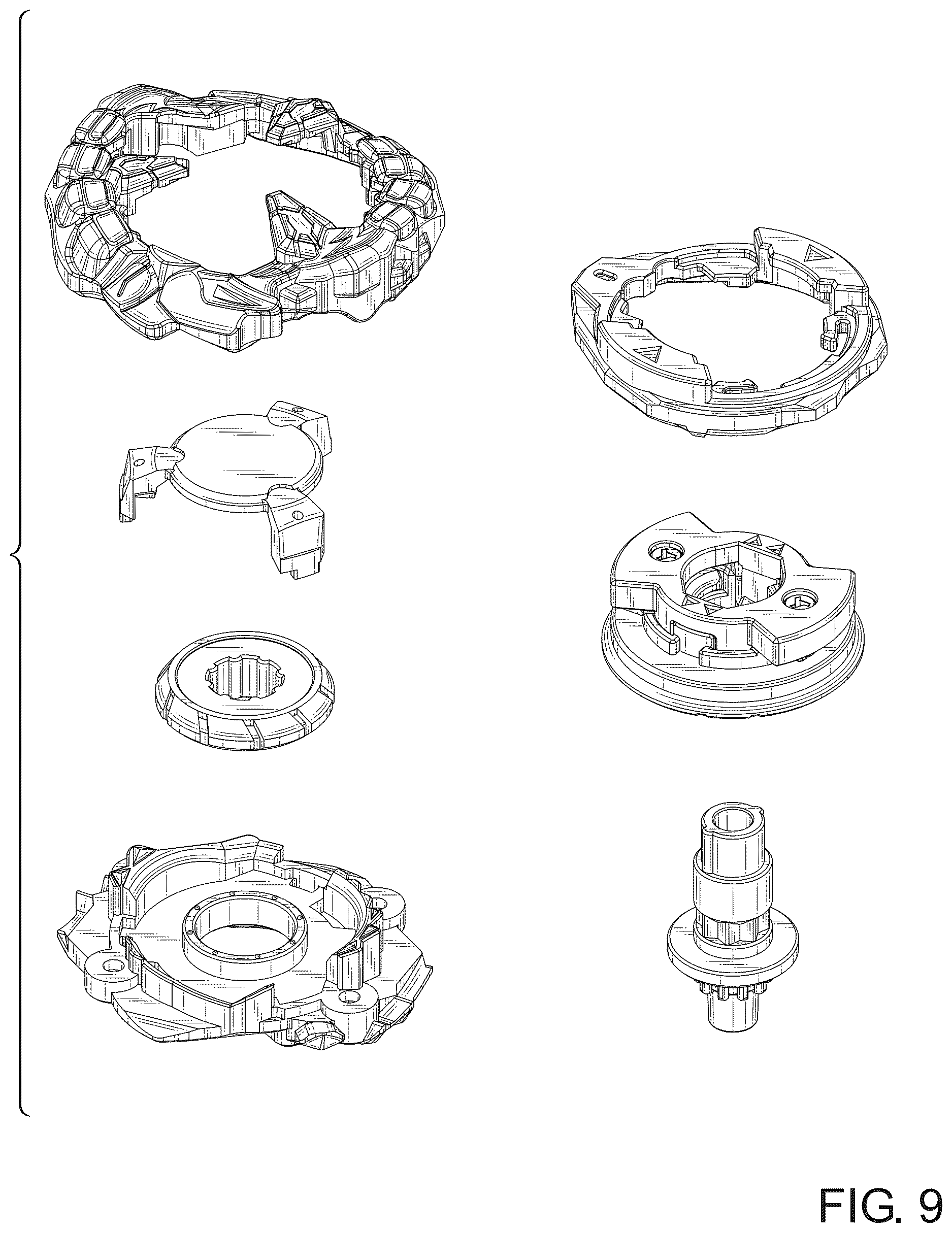 Patent USD1125393 Figure 9 – Spinning top toy