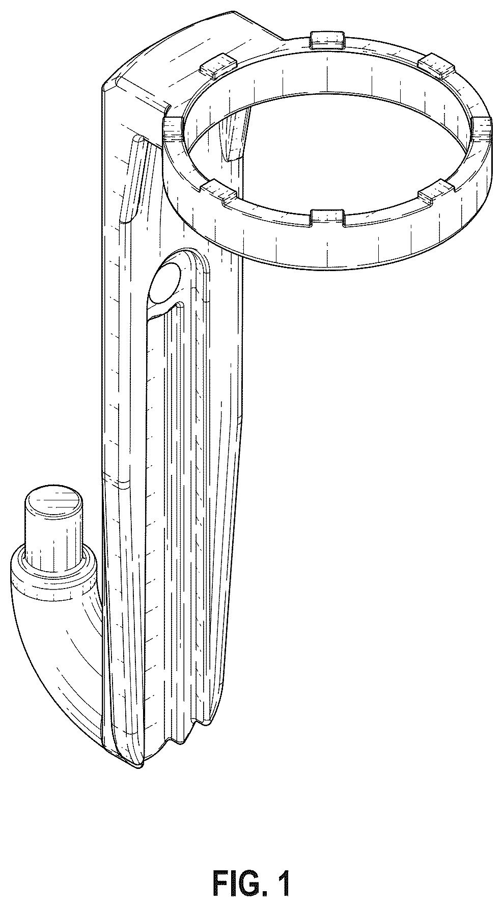 Patent USD1125401 — Model vehicle shock reservoir mount — Figure 1