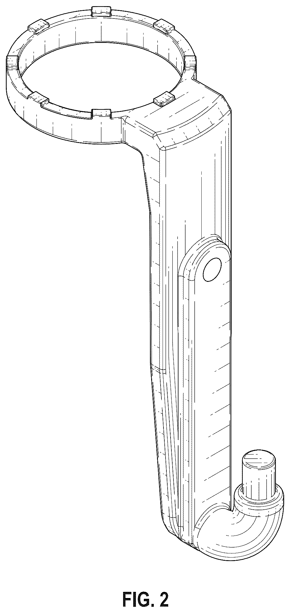 Patent USD1125401 Figure 2 – Model vehicle shock reservoir mount