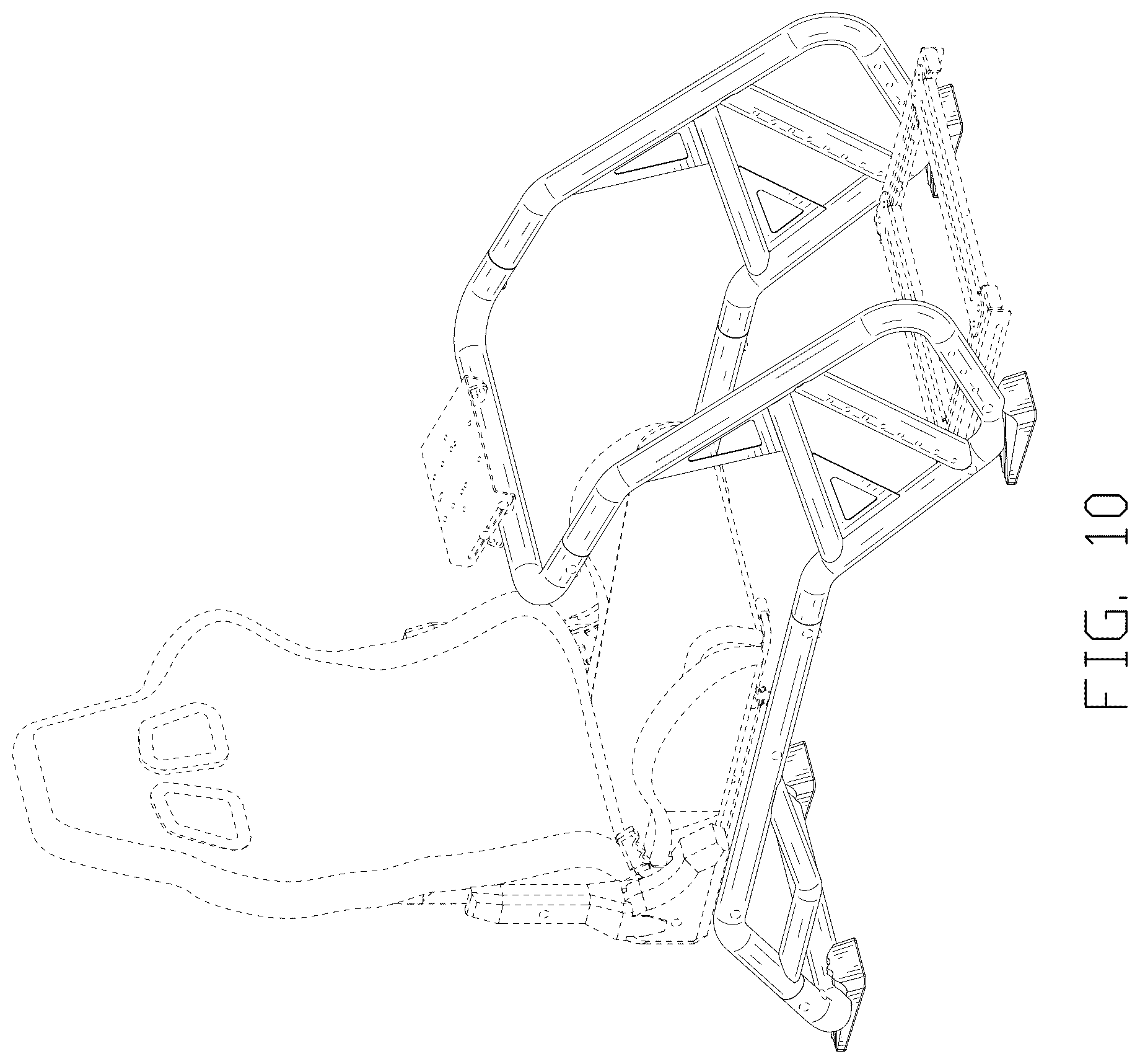 Patent USD1125420 Figure 10 – Frame for driving game