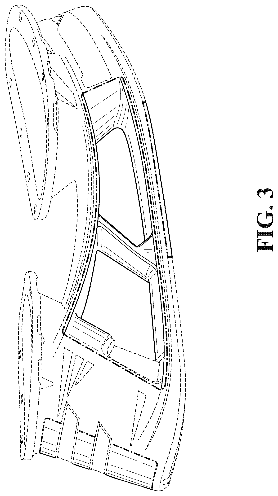Patent USD1125425 Figure 3 – Skate blade holder