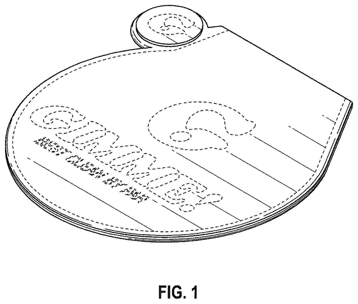 Patent USD1125427 Figure 1 – Combination golf ball cleaner and golf ball marker