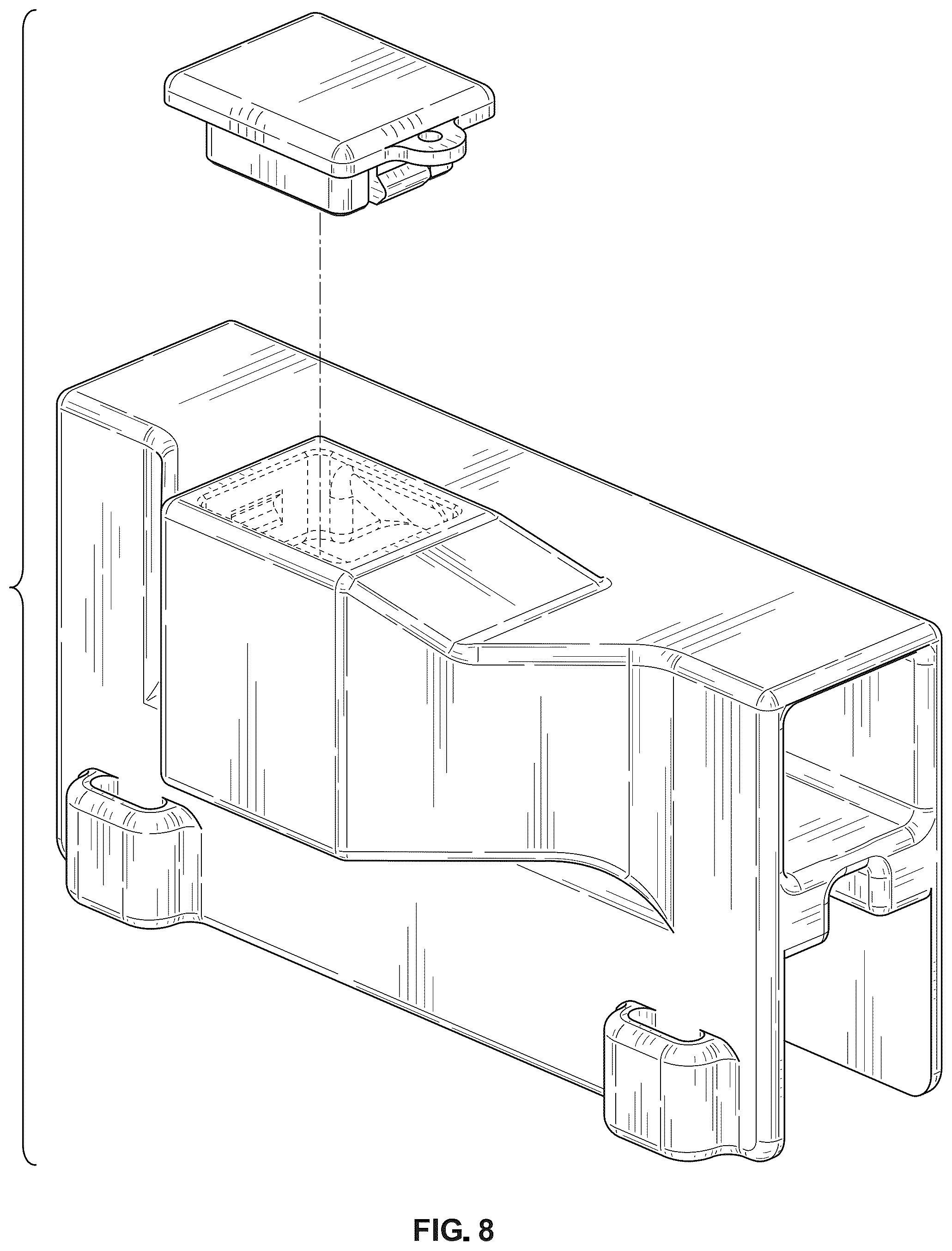 Patent USD1125442 Figure 6 – Rodent bait station