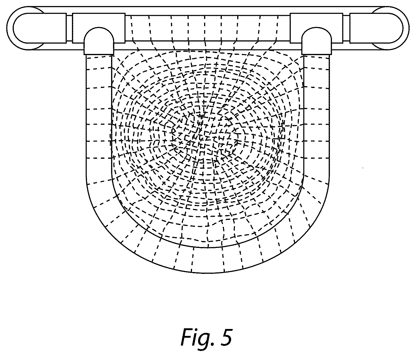 Patent USD1125445 Figure 5 – Chum bag frame
