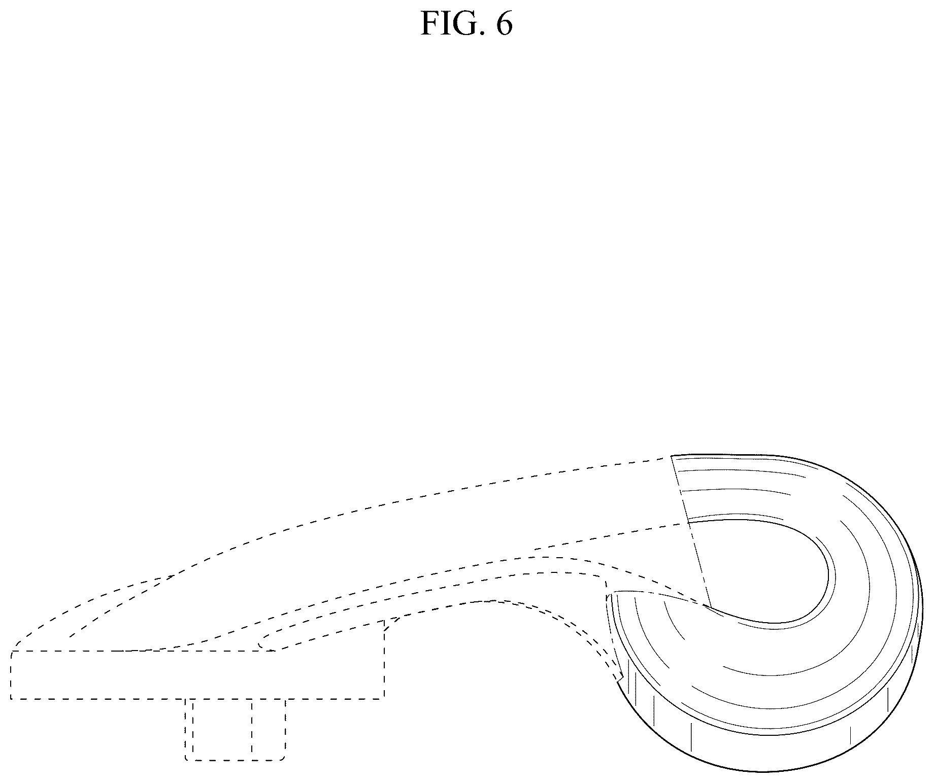 Patent USD1125446 Figure 6 – Line roller support for fishing reels