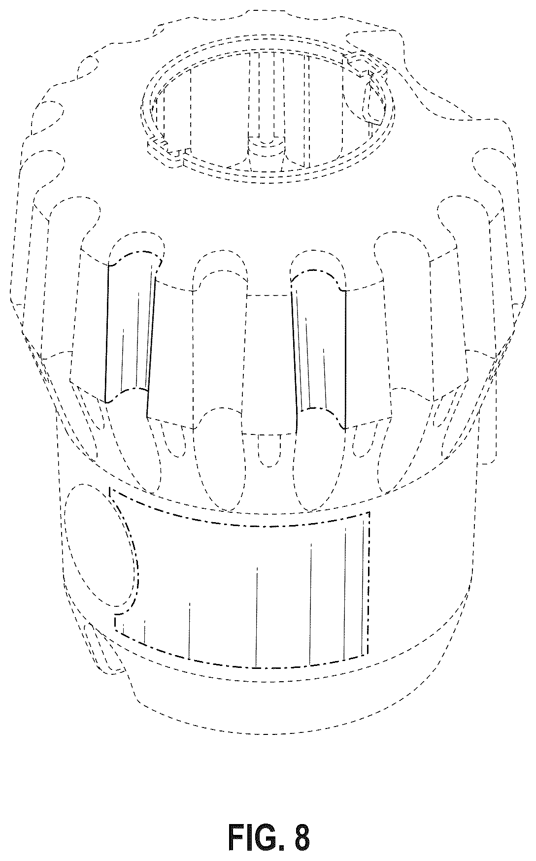 Patent USD1125481 Figure 5 – Garbage disposal shell