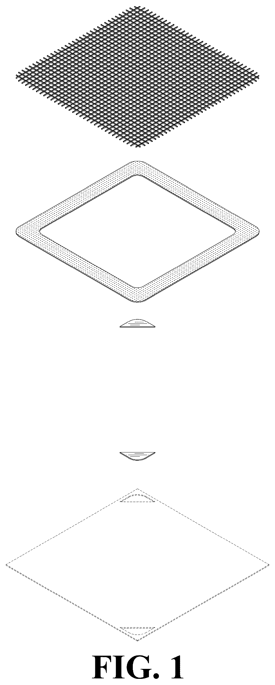 Patent USD1125482 Figure 1 – Shower drain mesh strainer sticker