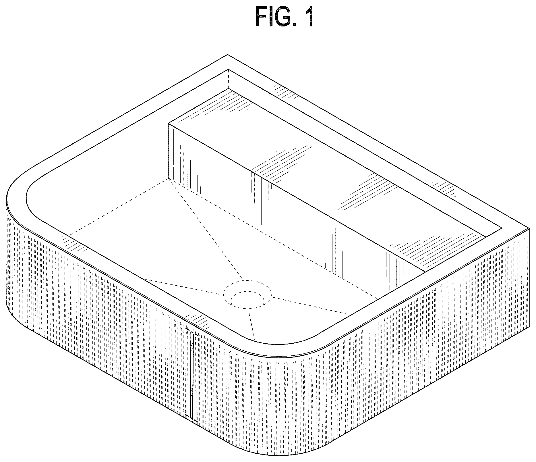 Patent USD1125486 Figure 1 – Basin