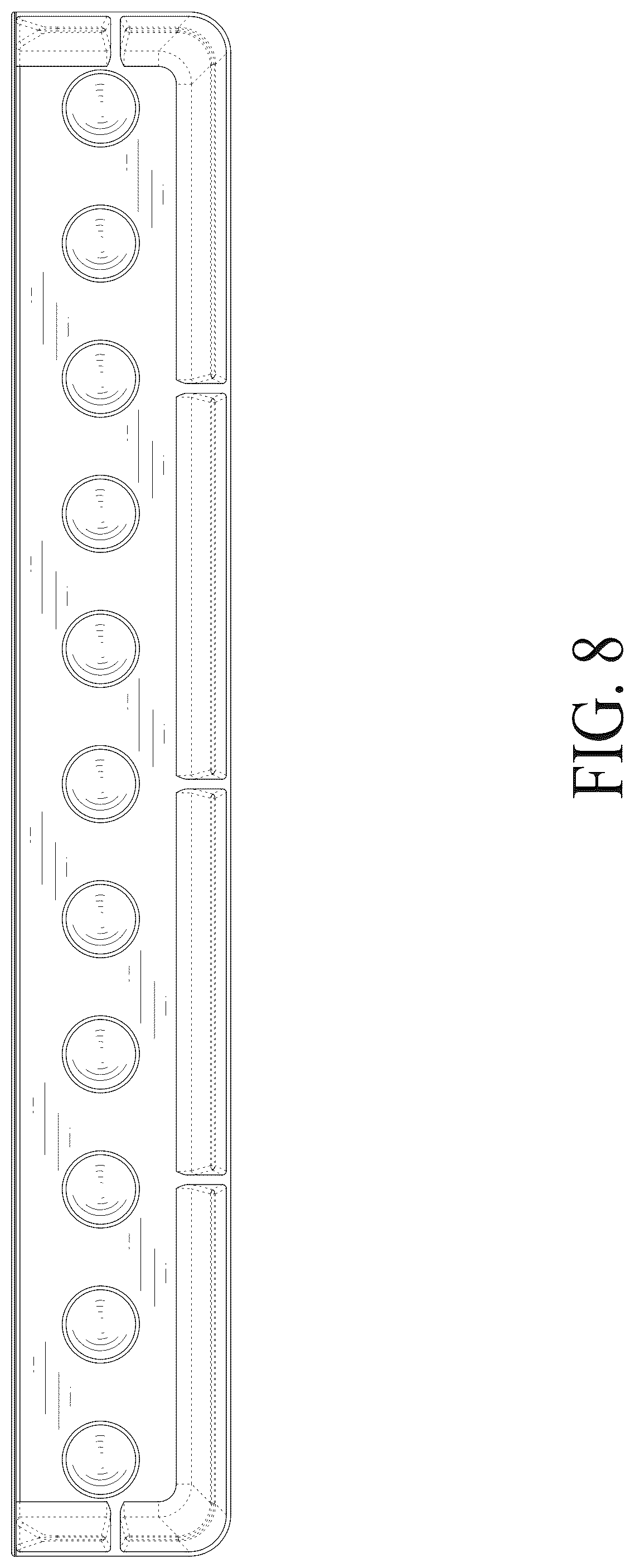 Patent USD1125487 Figure 8 – Bathtub splash guard