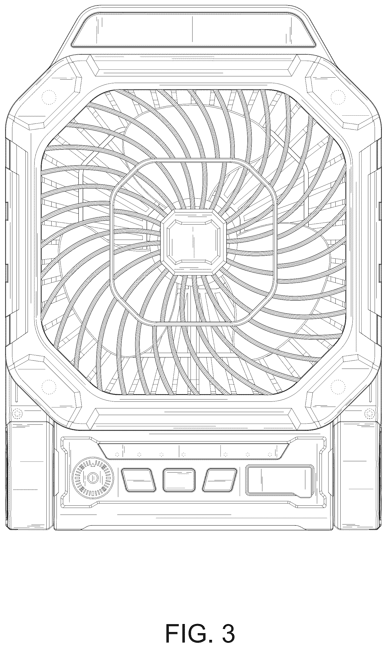 Patent USD1125508 Figure 3 – Solar fan