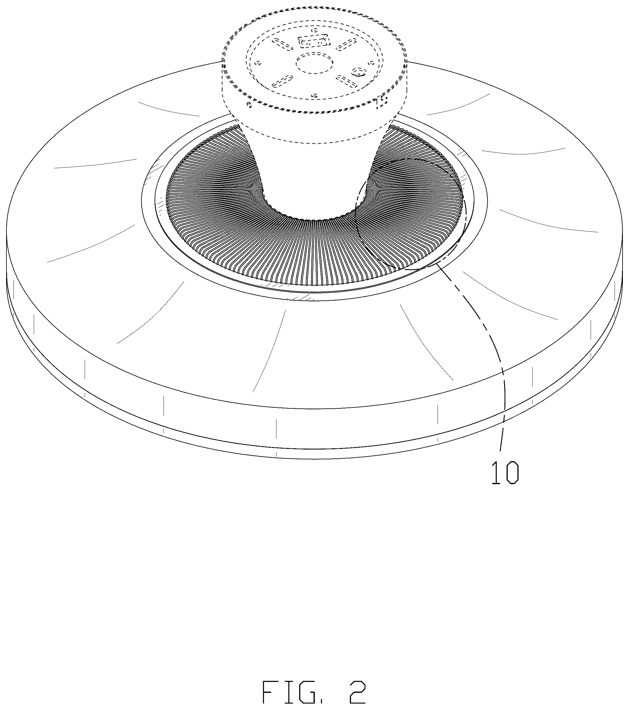 Patent USD1125509 Figure 2 – Fan with light