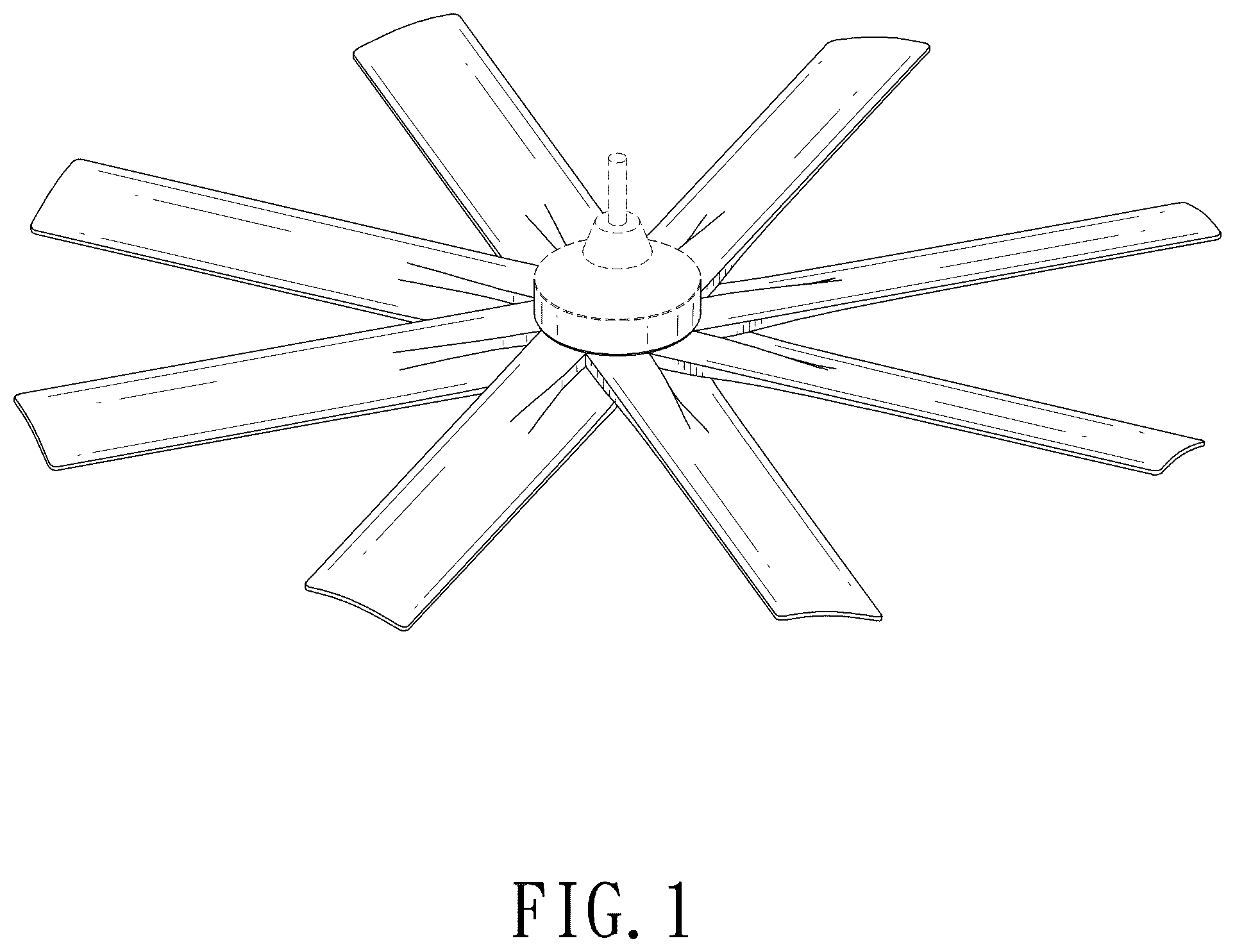 Patent USD1125510 Figure 1 – Ceiling fan