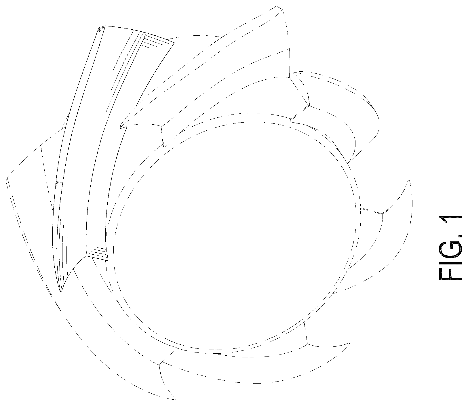 Patent USD1125522 Figure 1 – Fan blade