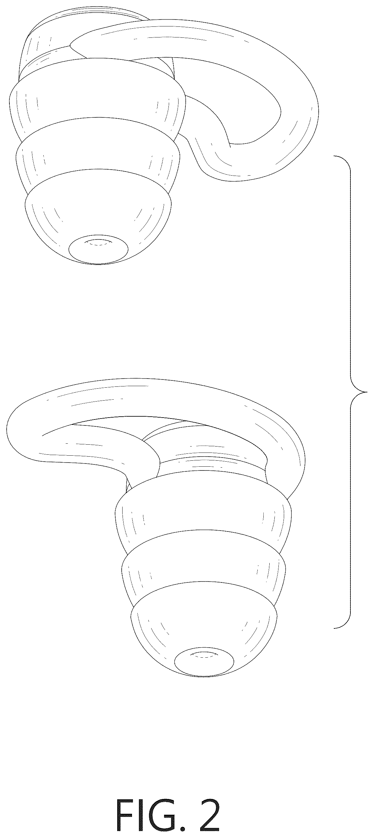 Patent USD1125524 Figure 2 – Pair of swimming earplugs