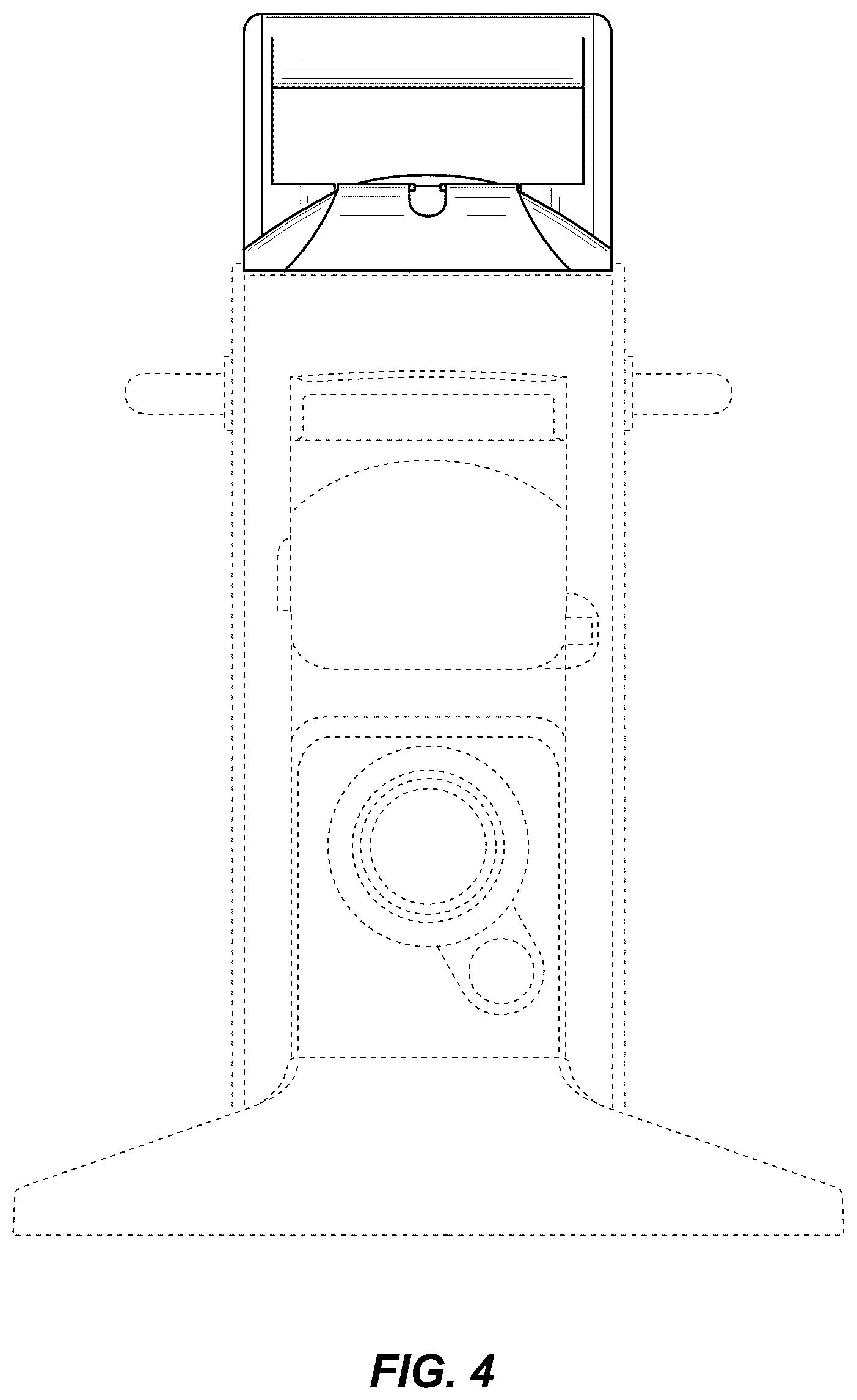 Patent USD1125526 Figure 4 – Fluid pump with integrated handle and tubing retainer
