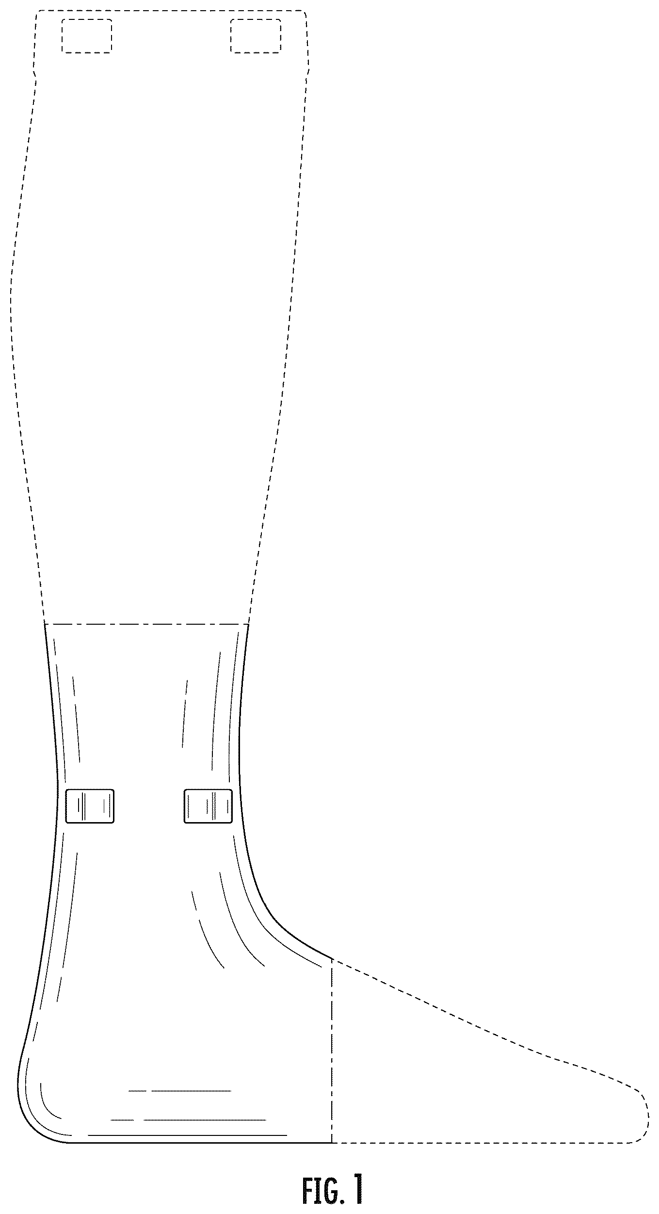 Patent USD1125561 Figure 1 – Compression stocking
