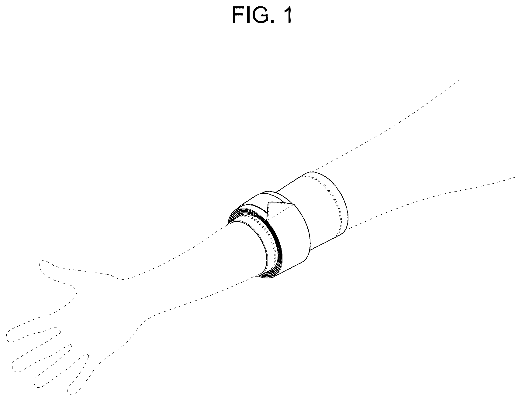 Patent USD1125565 Figure 1 – Compression sleeve having strap