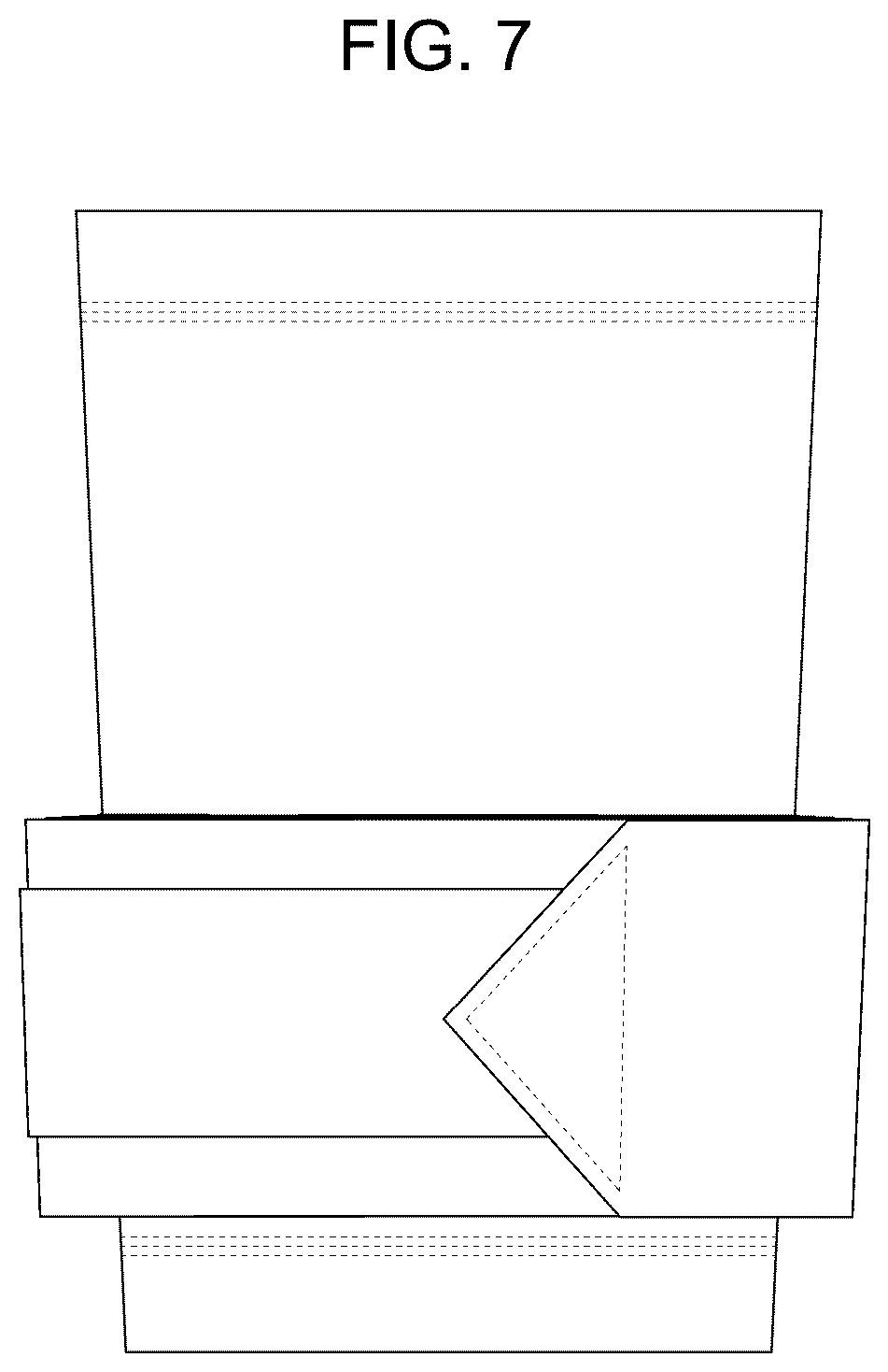 Patent USD1125565 Figure 7 – Compression sleeve having strap