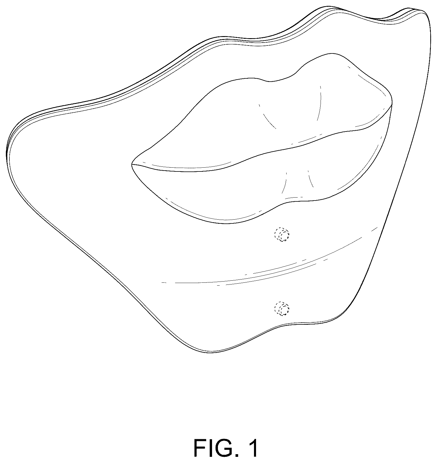 Patent USD1125580 Figure 1 – Light therapy device for lip