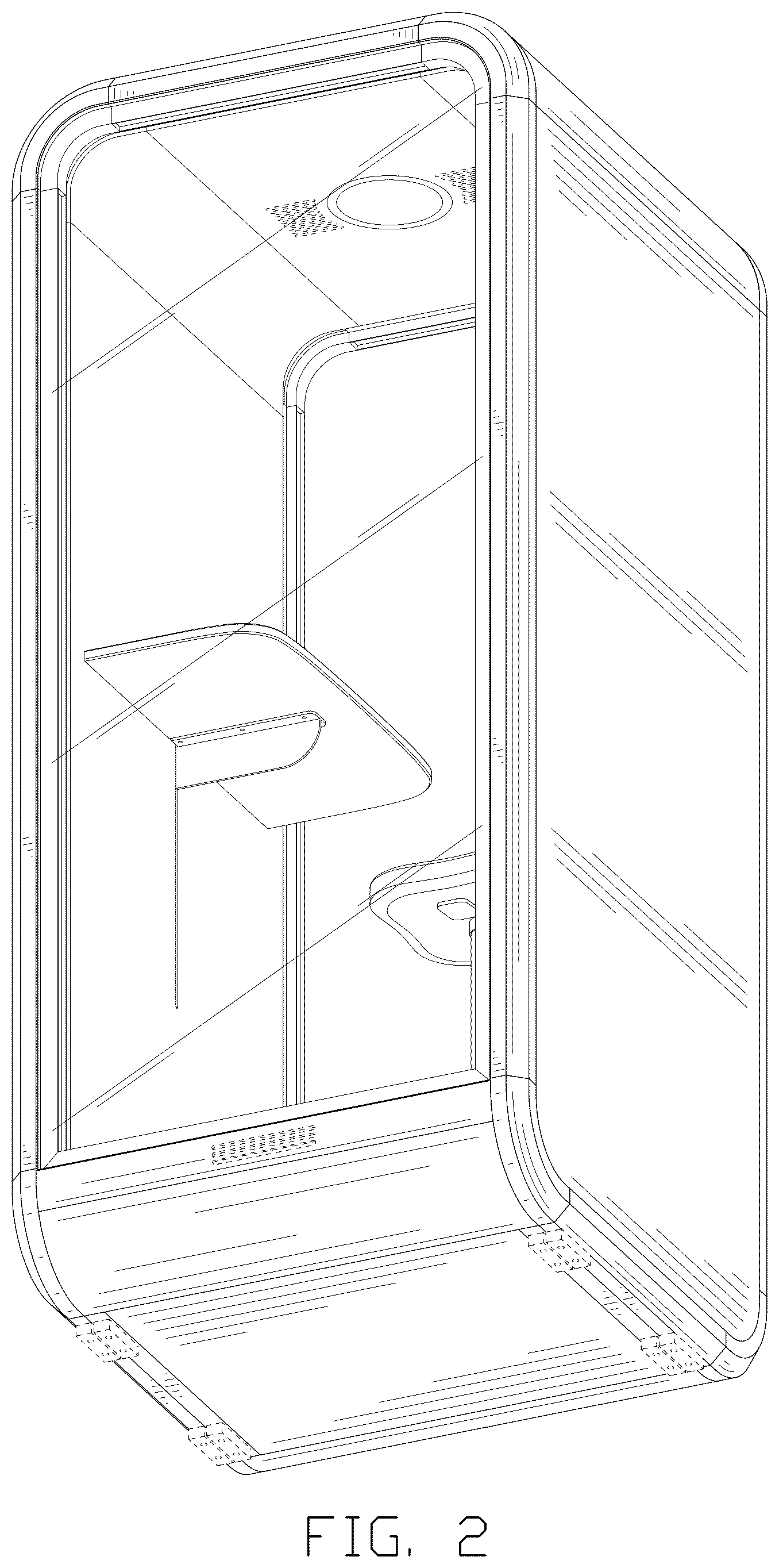 Patent USD1125596 Figure 2 – Telephone booth
