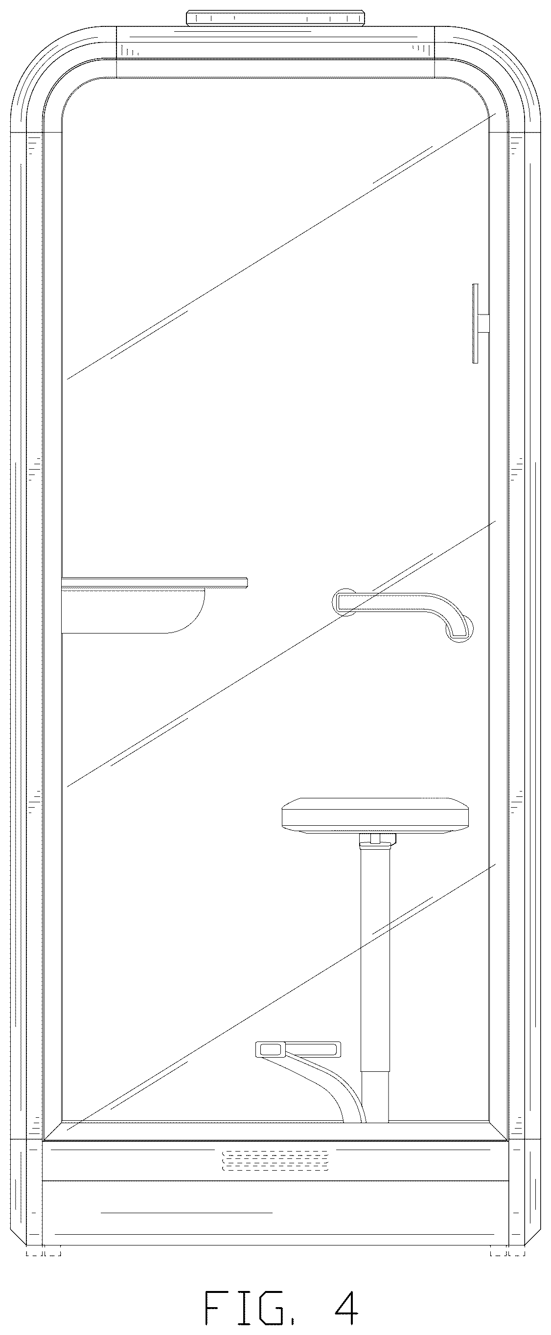 Patent USD1125596 Figure 4 – Telephone booth