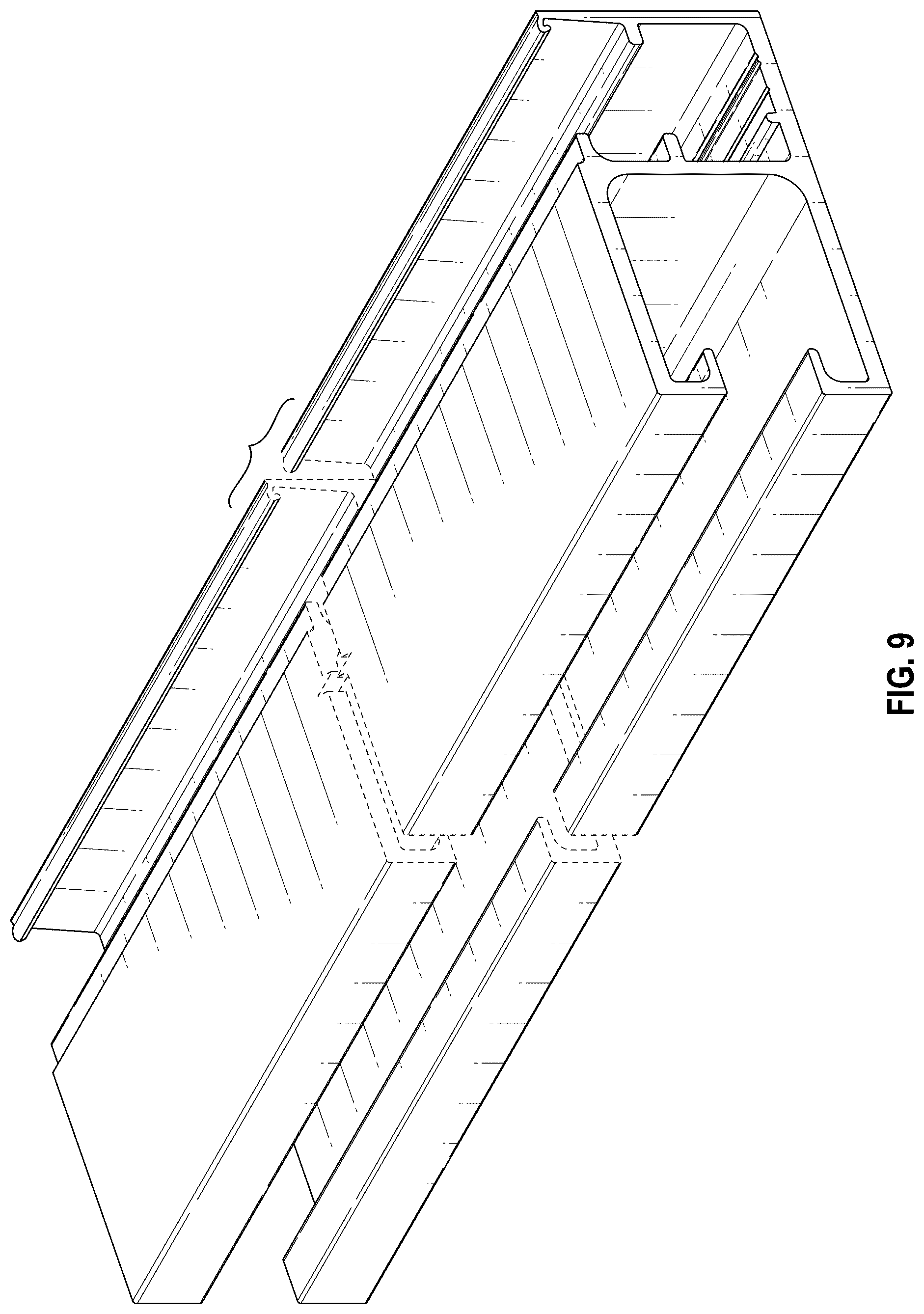 Patent USD1125608 Figure 8 – Rail for retractable screen