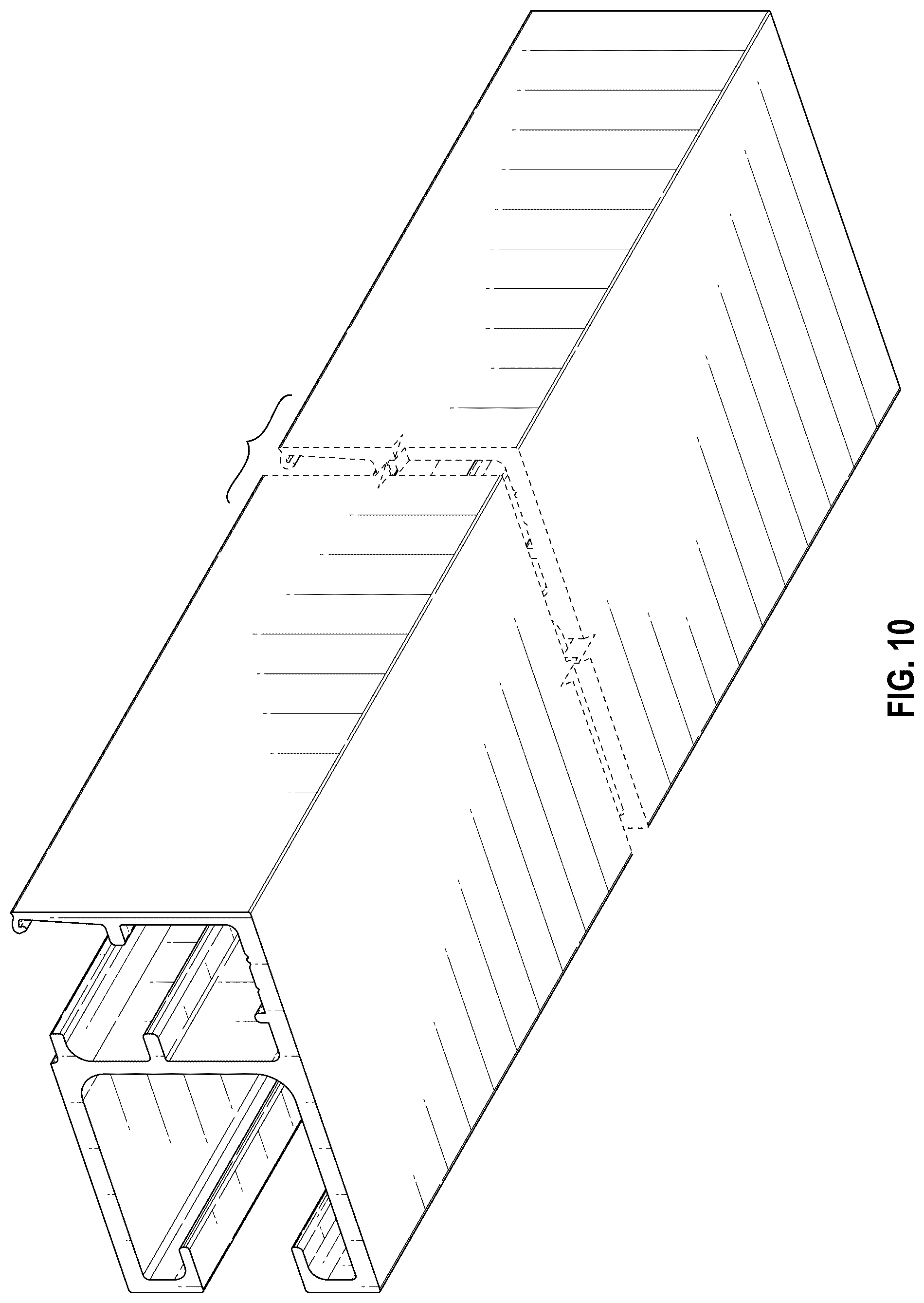 Patent USD1125608 Figure 9 – Rail for retractable screen