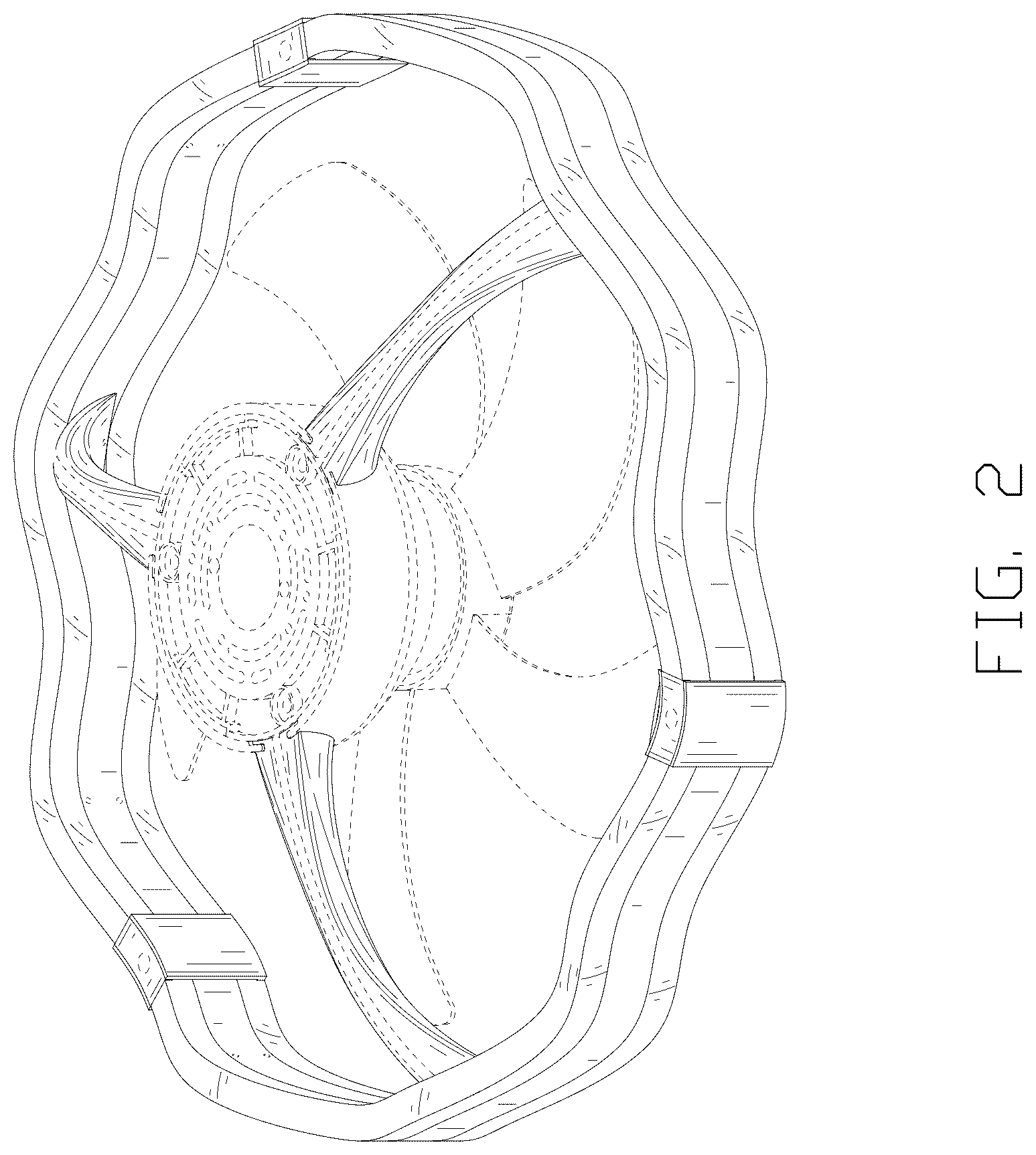 Patent USD1125638 Figure 2 – Ceiling fan with light