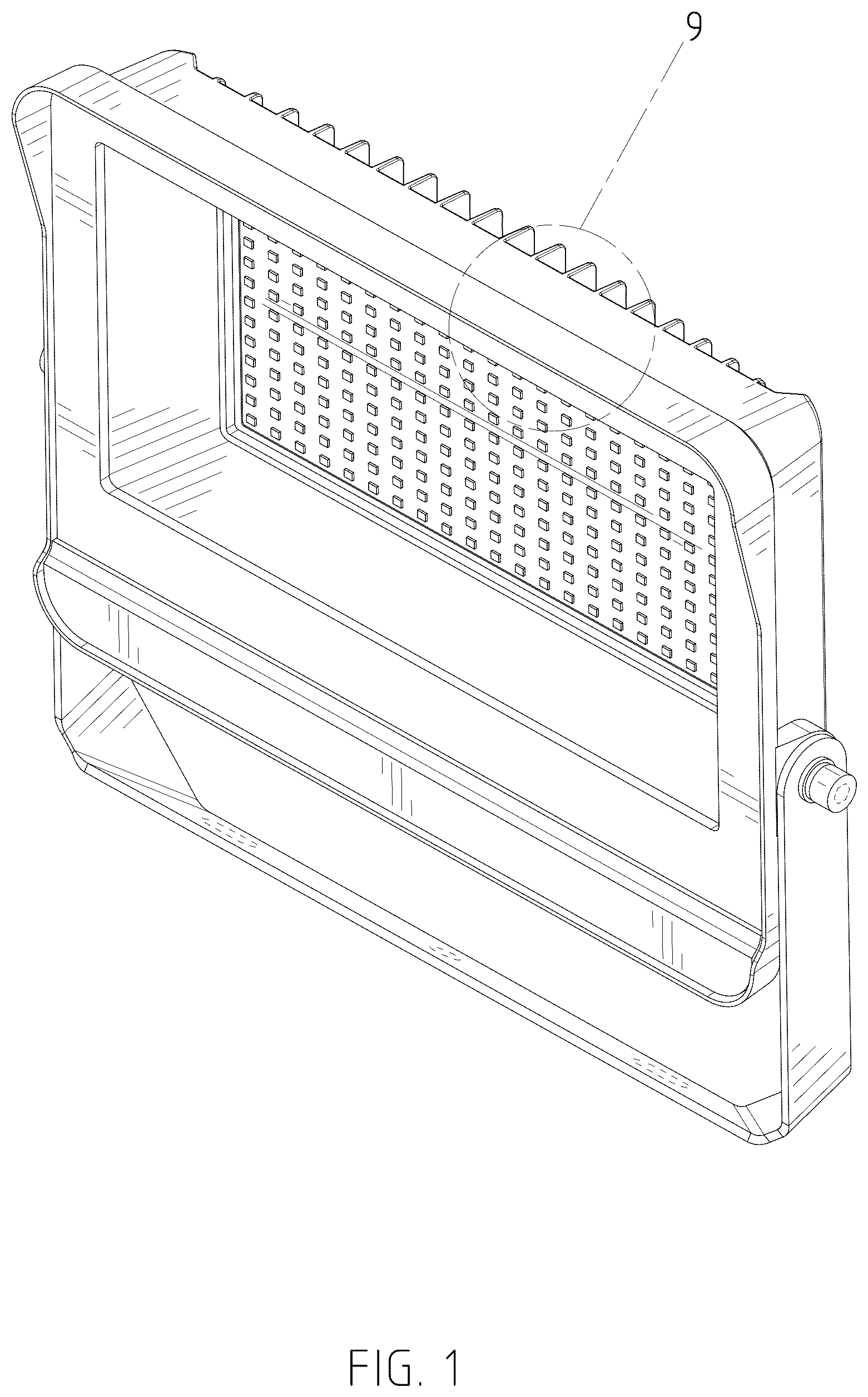 Patent USD1125644 Figure 1 – Floodlight