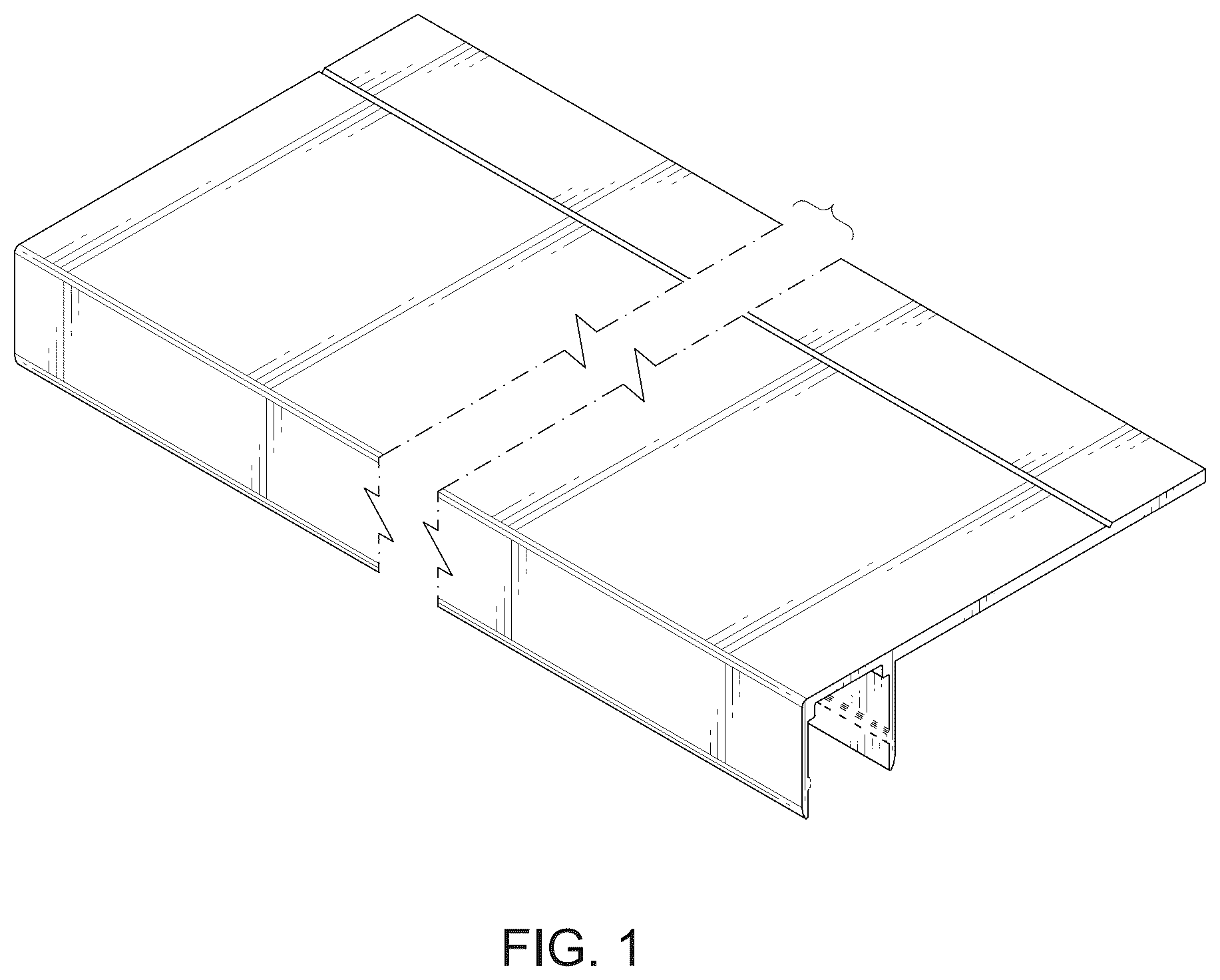 Patent USD1125653 Figure 1 – LED strip light mounting track