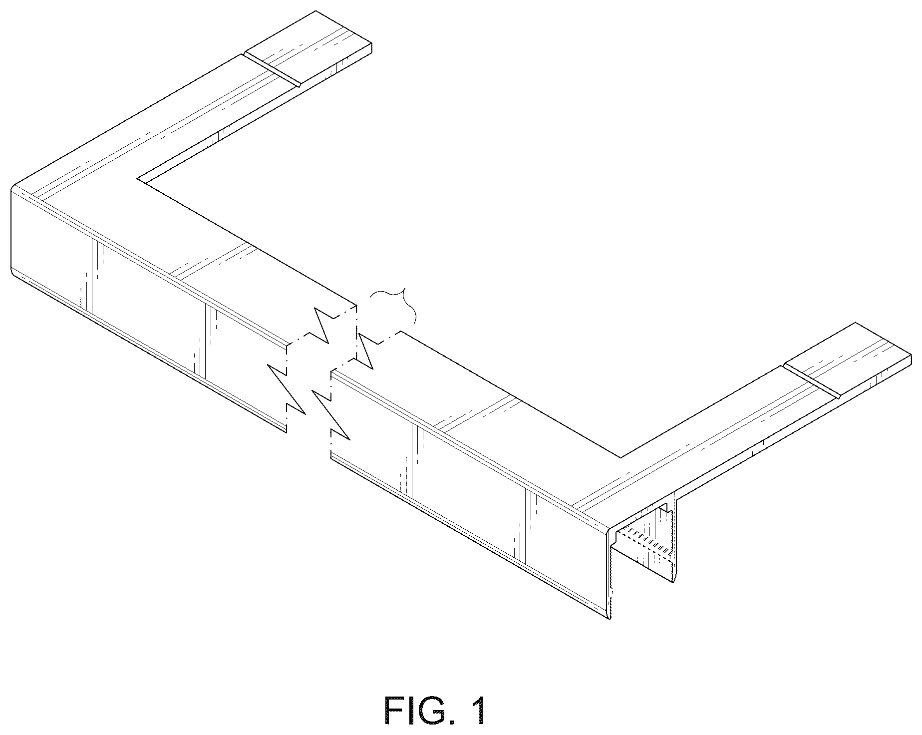 Patent USD1125654 Figure 1 – LED strip light mounting track