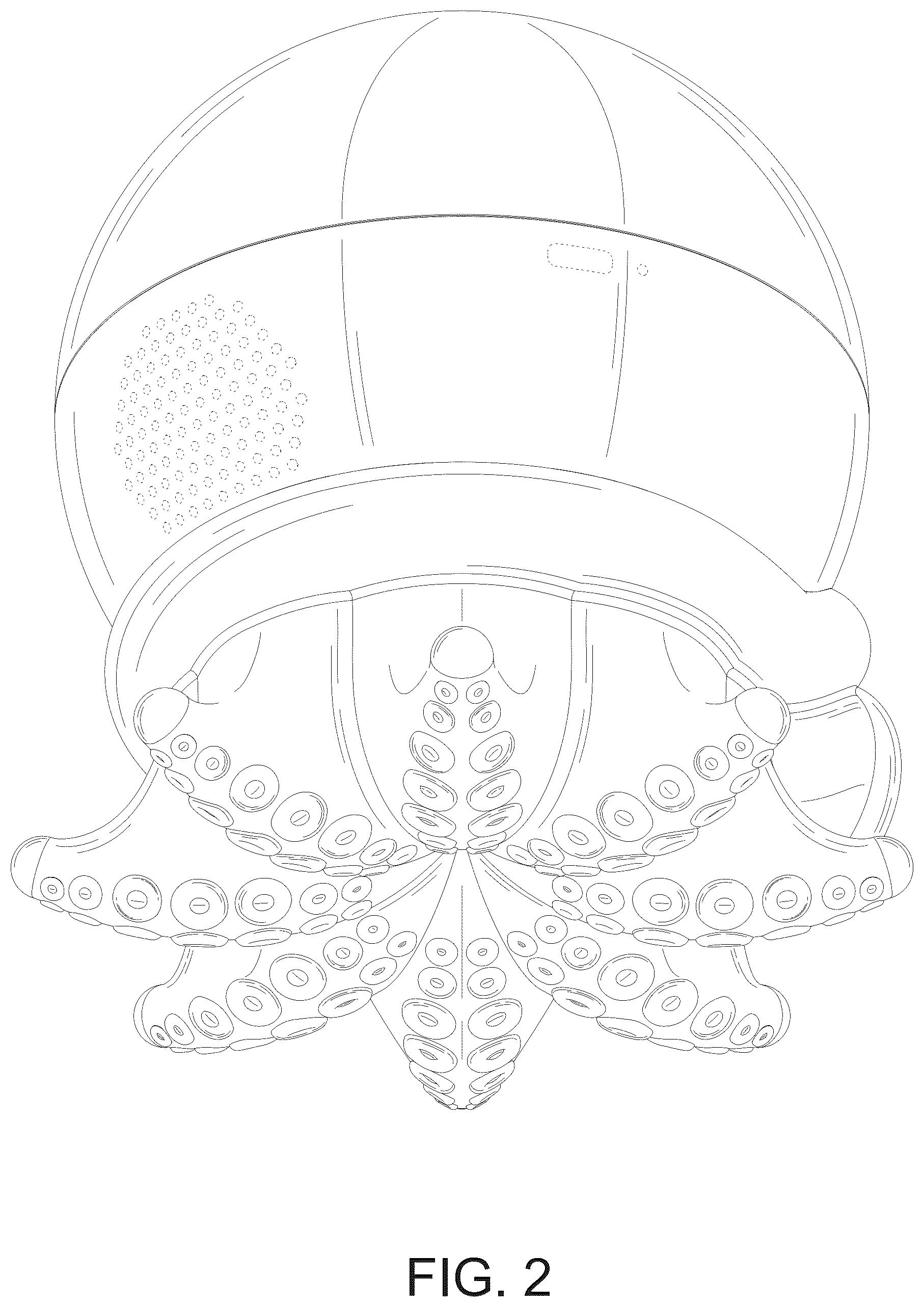 Patent USD1125660 Figure 2 – Octopus shaped projection lamp