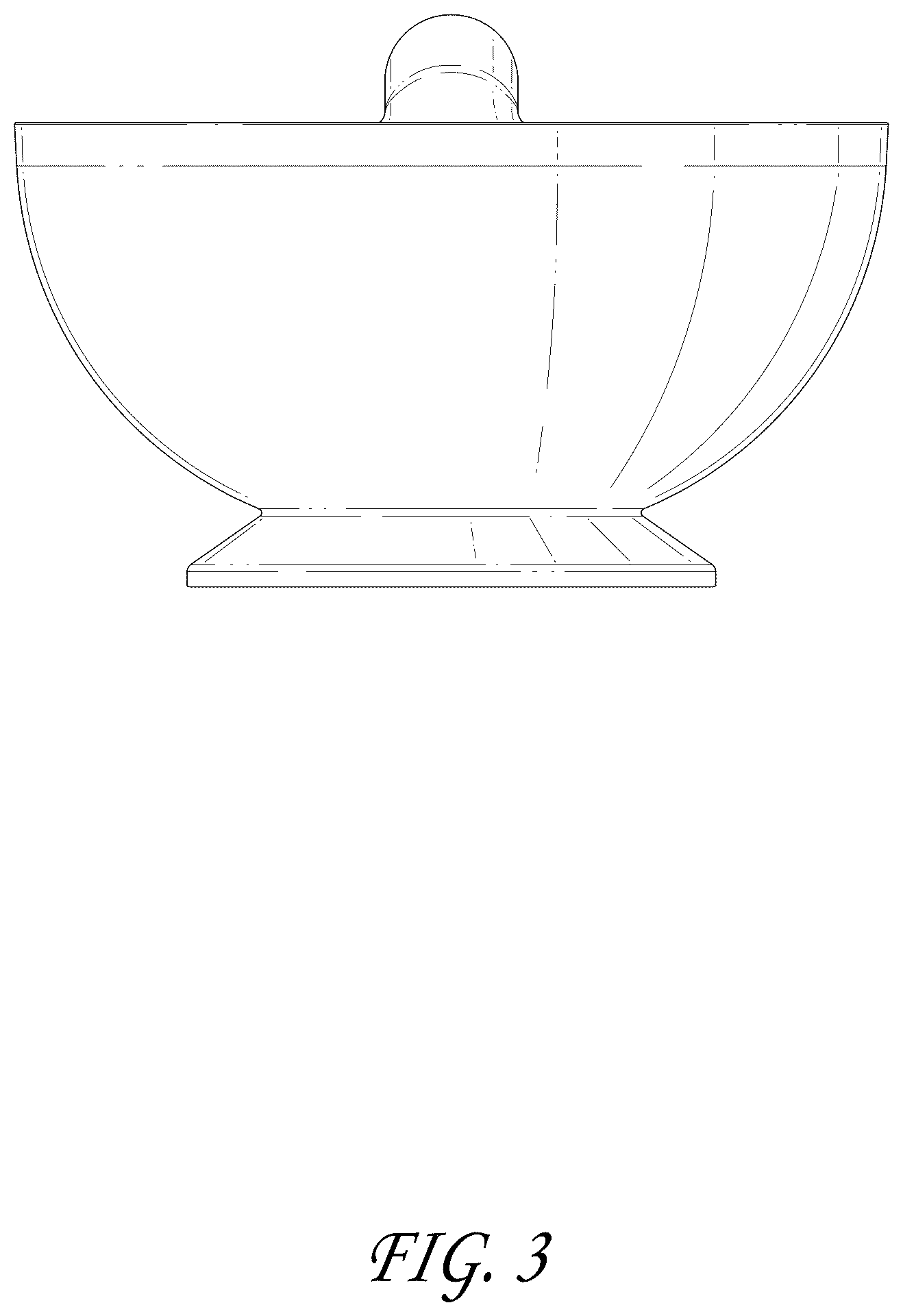 Patent USD1125696 Figure 3 – Bowl with spout