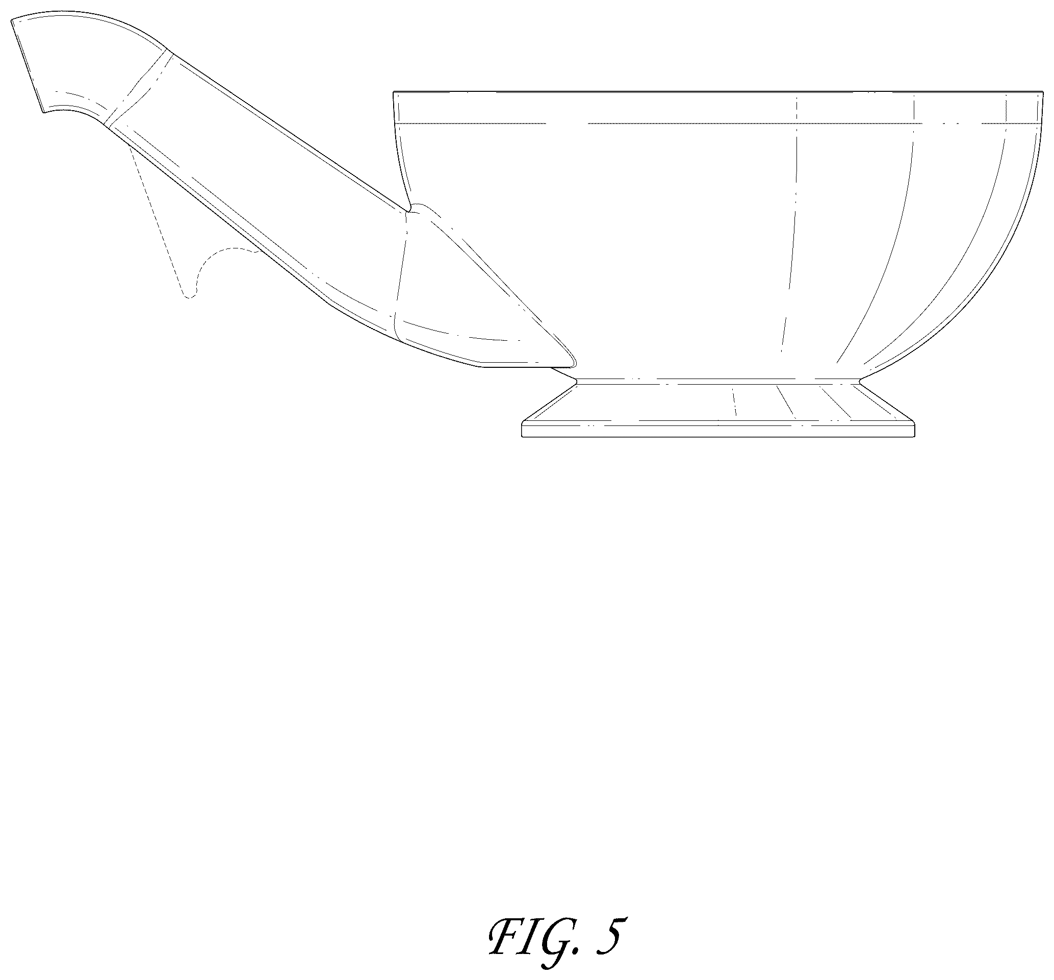 Patent USD1125696 Figure 5 – Bowl with spout