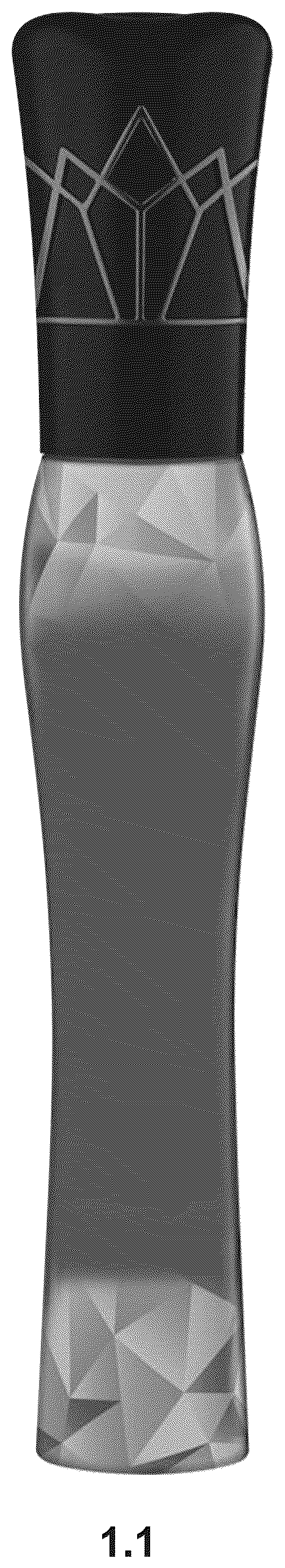 Patent USD1125698 Figure 1 – Mascara tube with cap and label