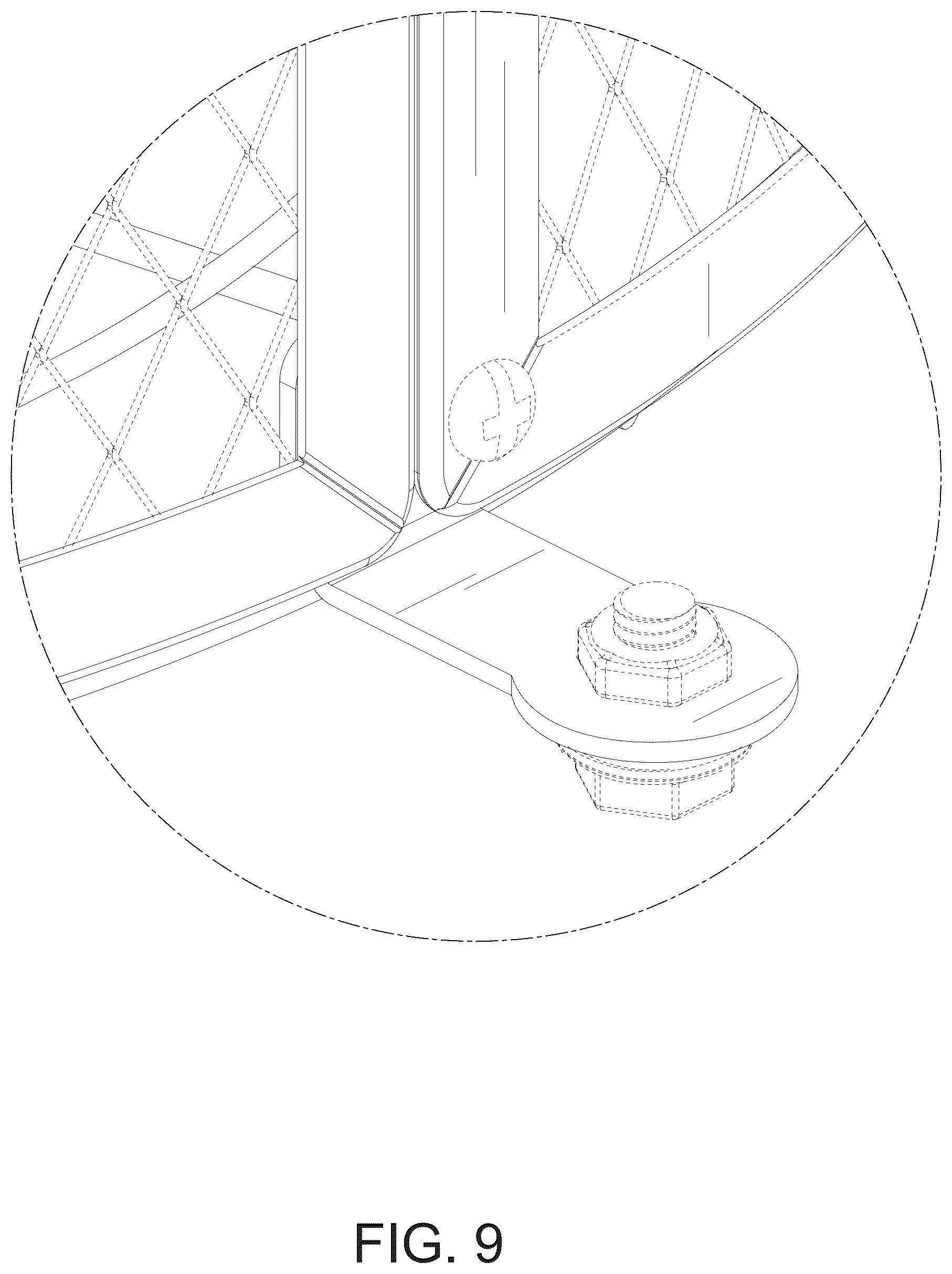 Patent USD1125714 Figure 9 – Feeder protective cover