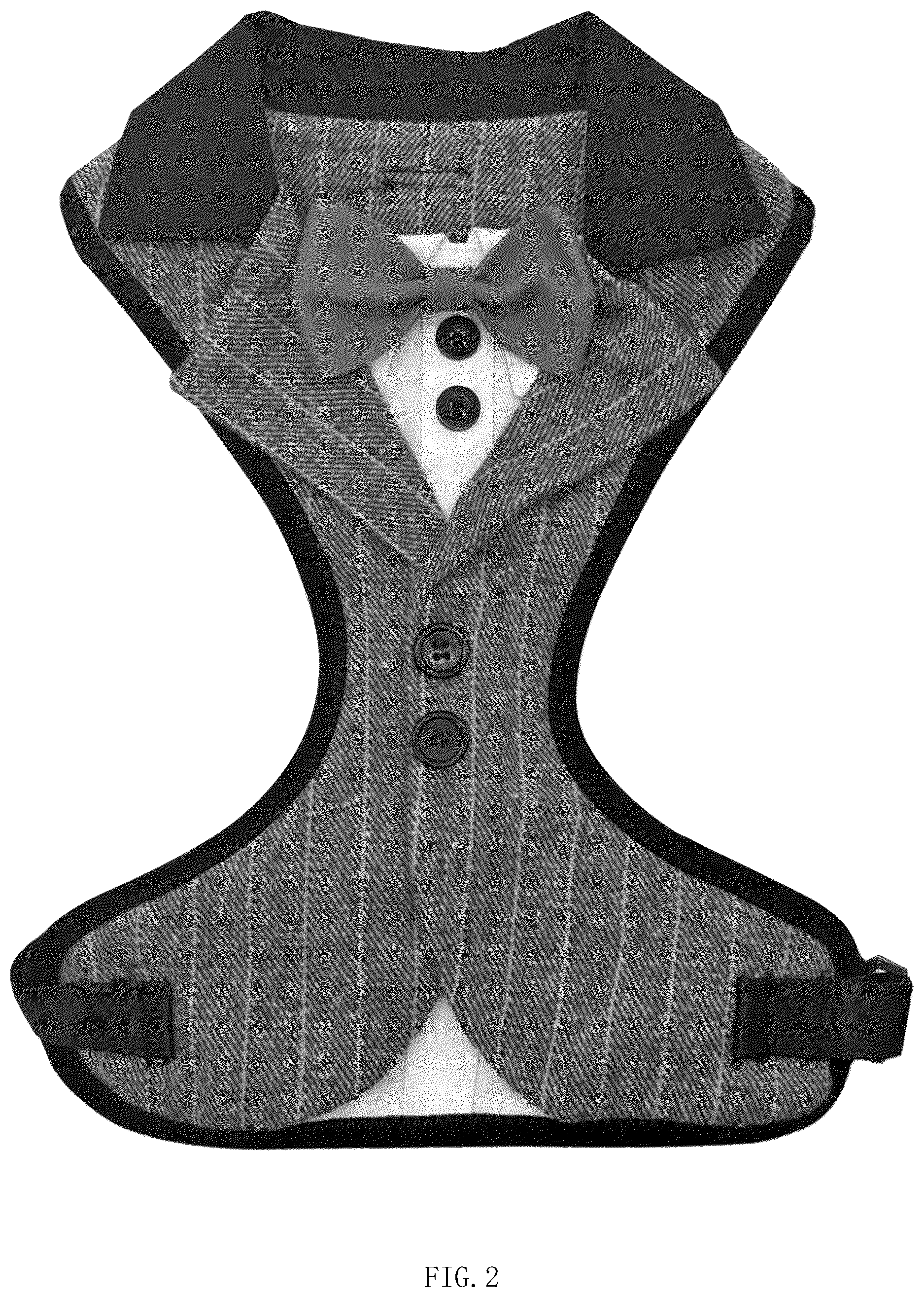 Patent USD1125718 Figure 2 – Pet vest with tie