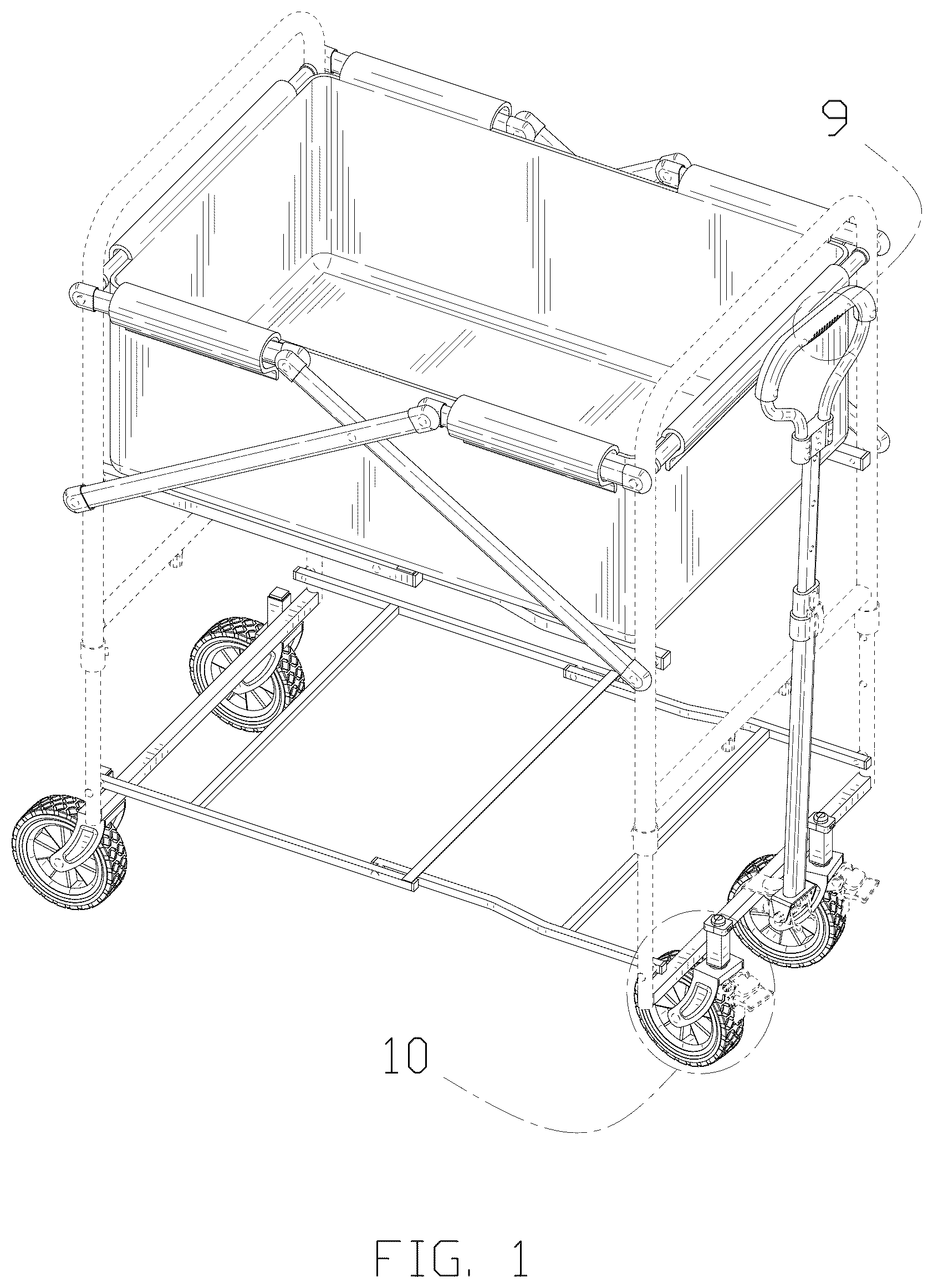 Patent USD1125723 Figure 1 – Pet cleaning cart