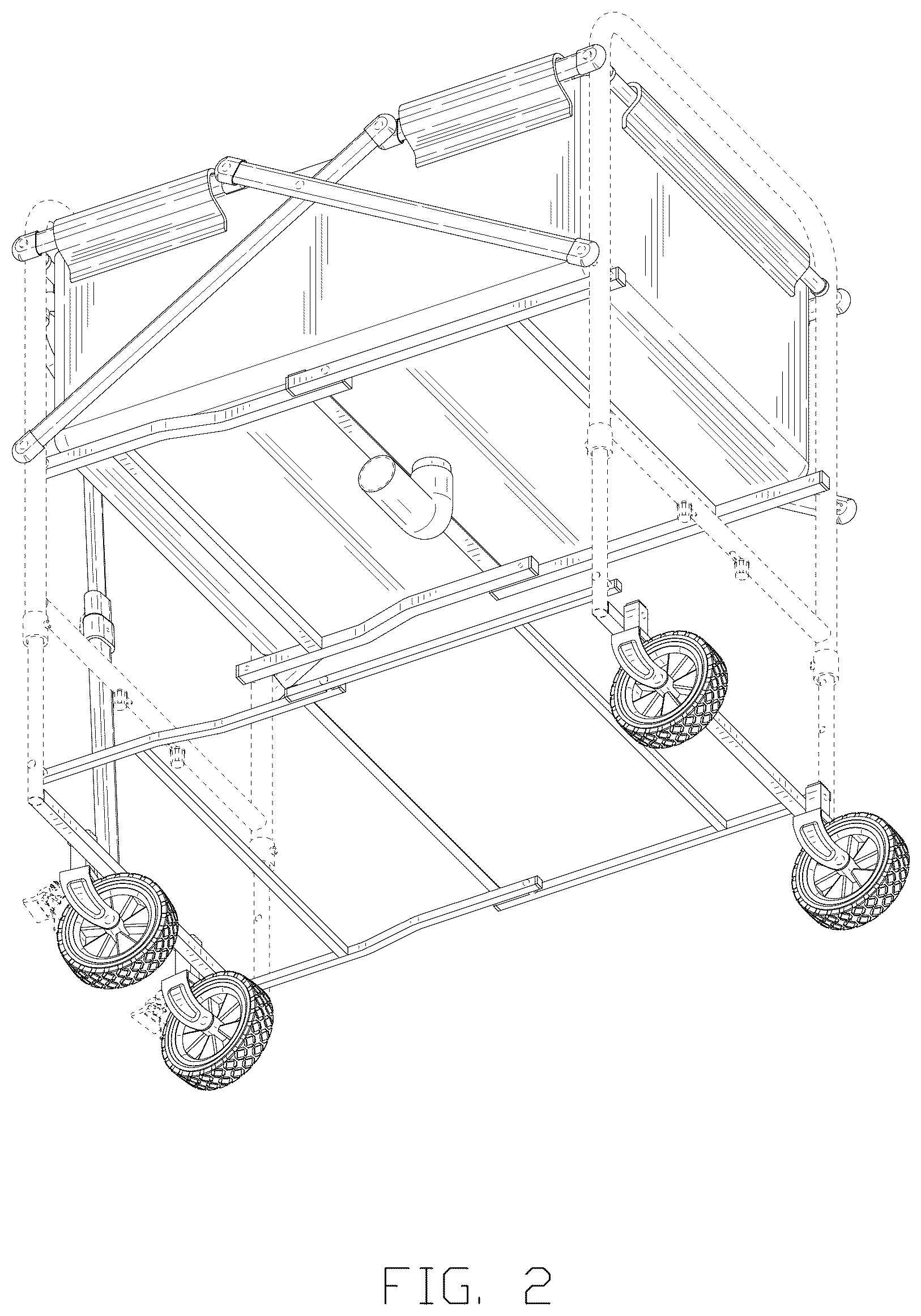 Patent USD1125723 Figure 2 – Pet cleaning cart