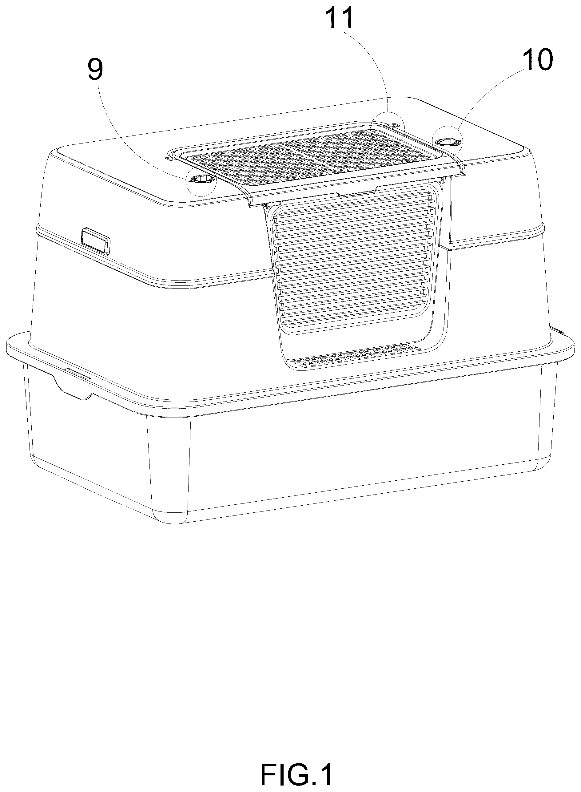 Patent USD1125725 Figure 1 – Cat litter box