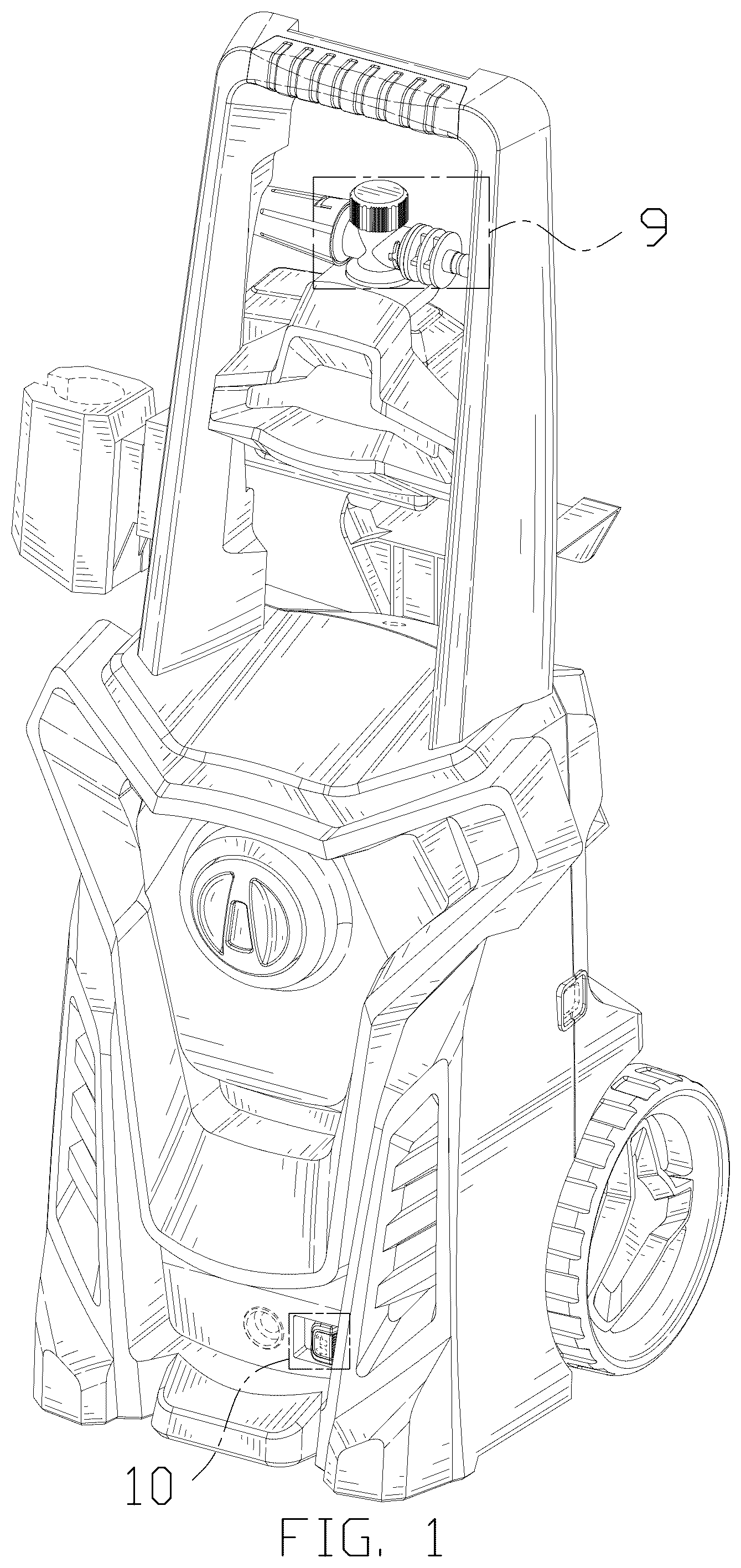 Patent USD1125737 Figure 1 – High-pressure cleaner