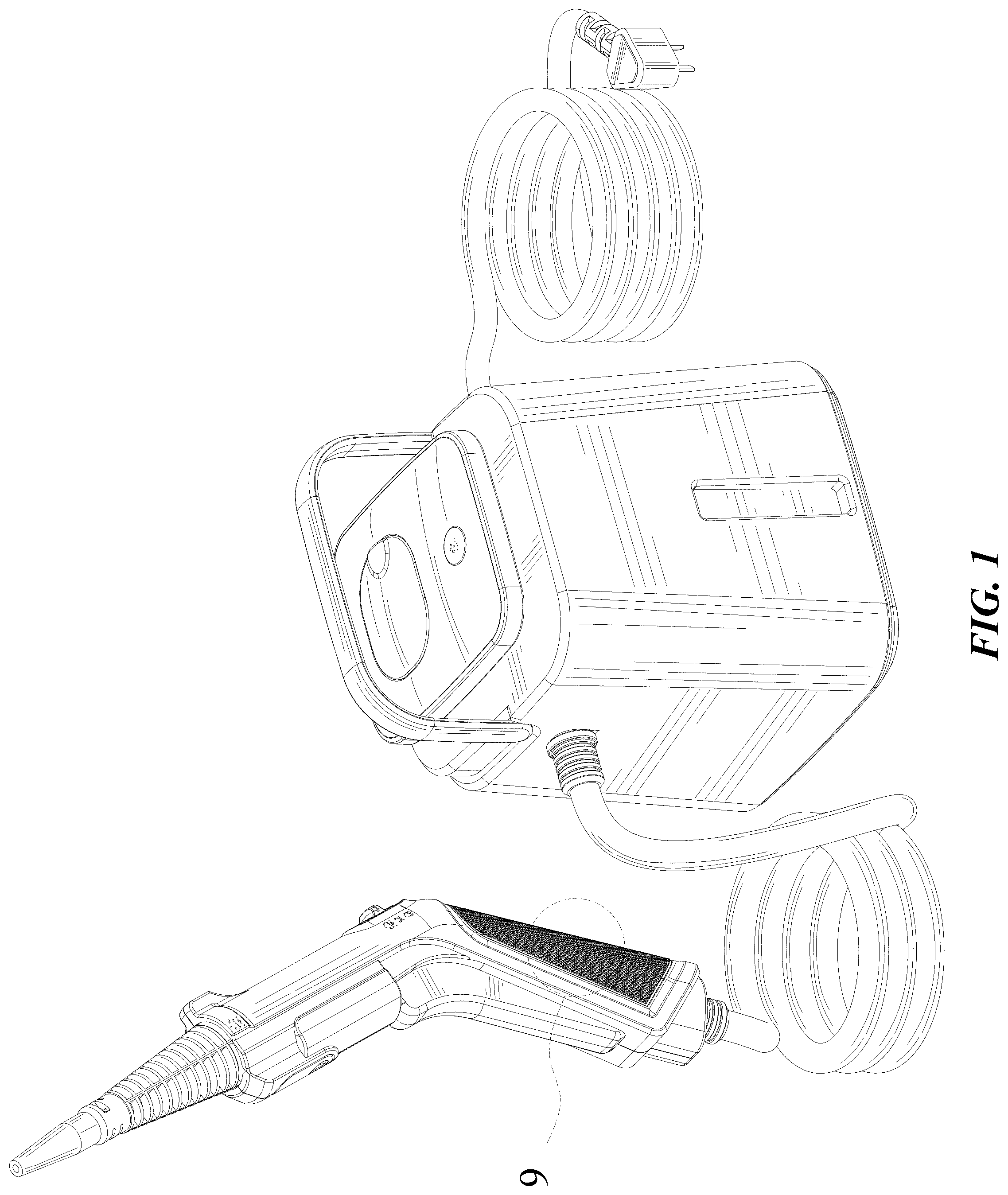 Patent USD1125738 Figure 1 – Steam cleaner
