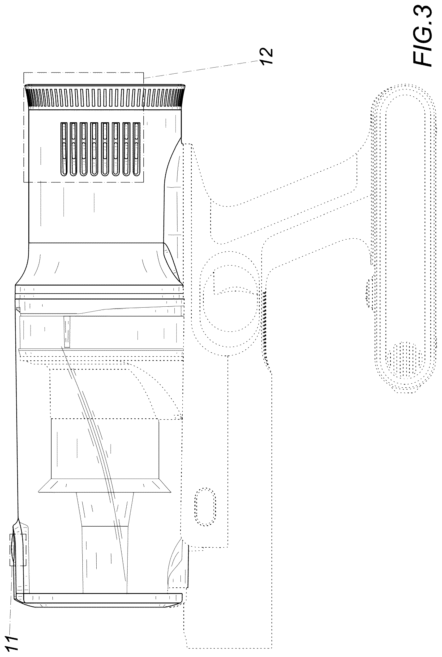 Patent USD1125739 Figure 3 – Handheld vacuum cleaner