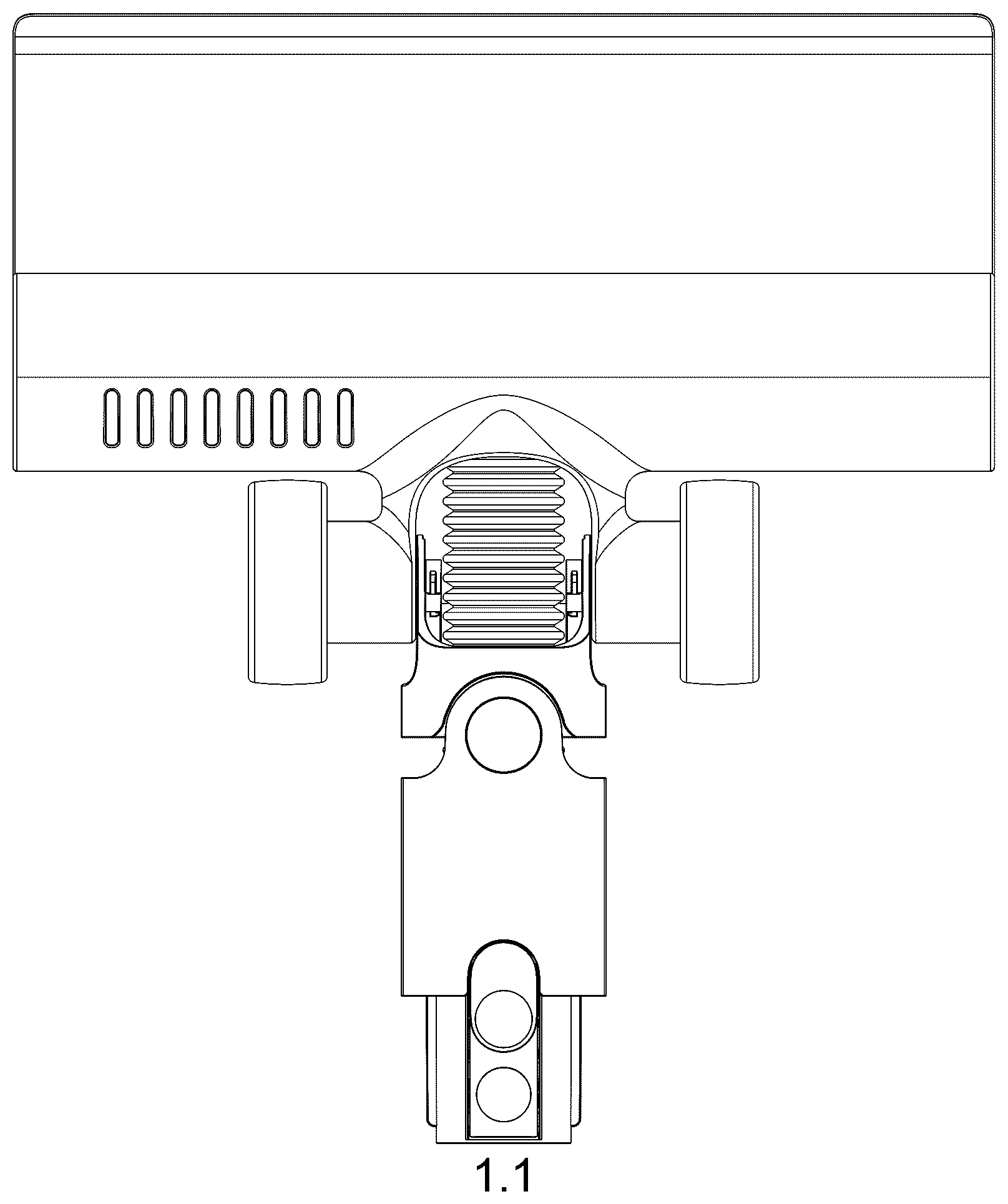 Patent USD1125748 Figure 1 – Head for vacuum cleaner
