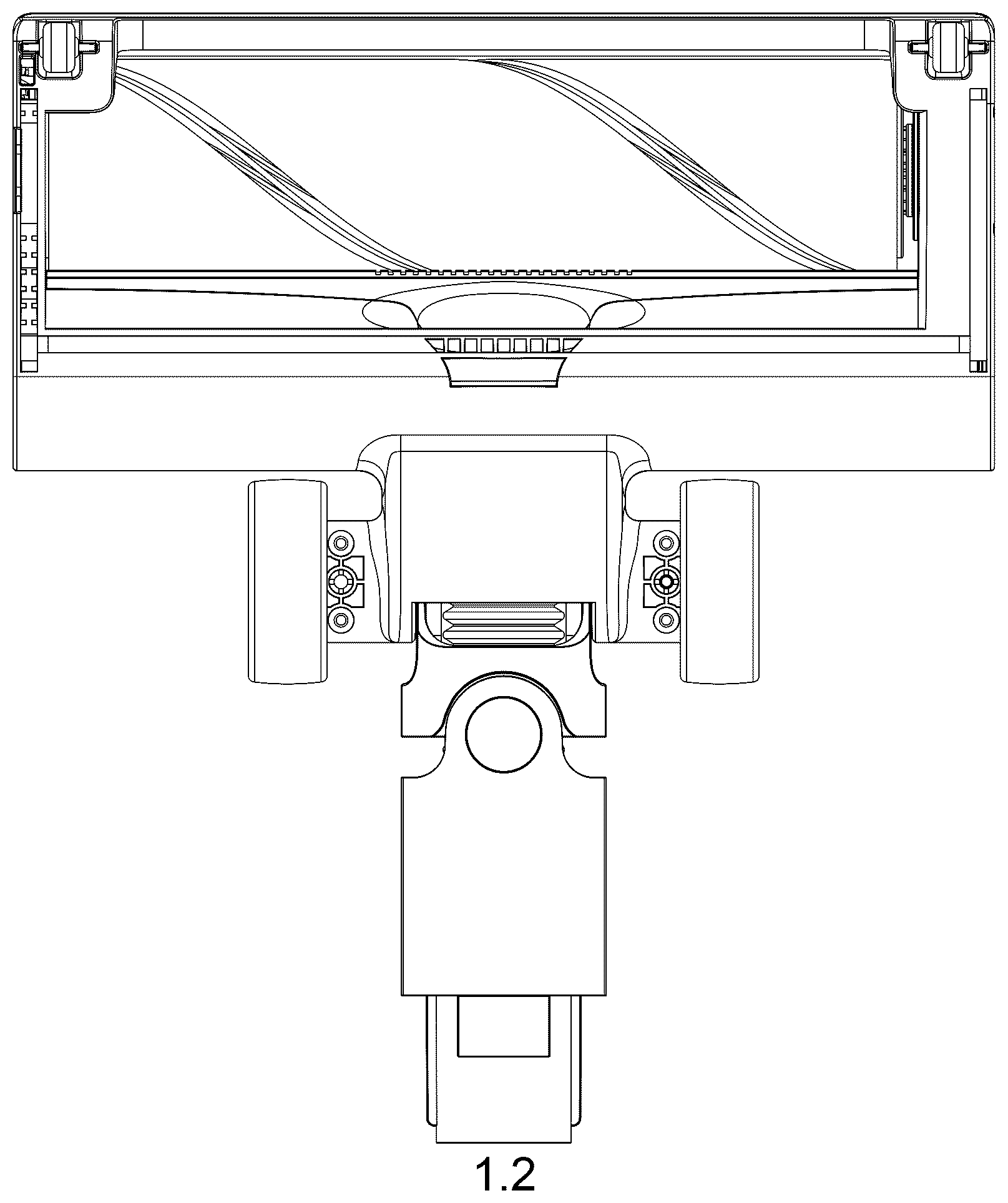 Patent USD1125748 Figure 2 – Head for vacuum cleaner