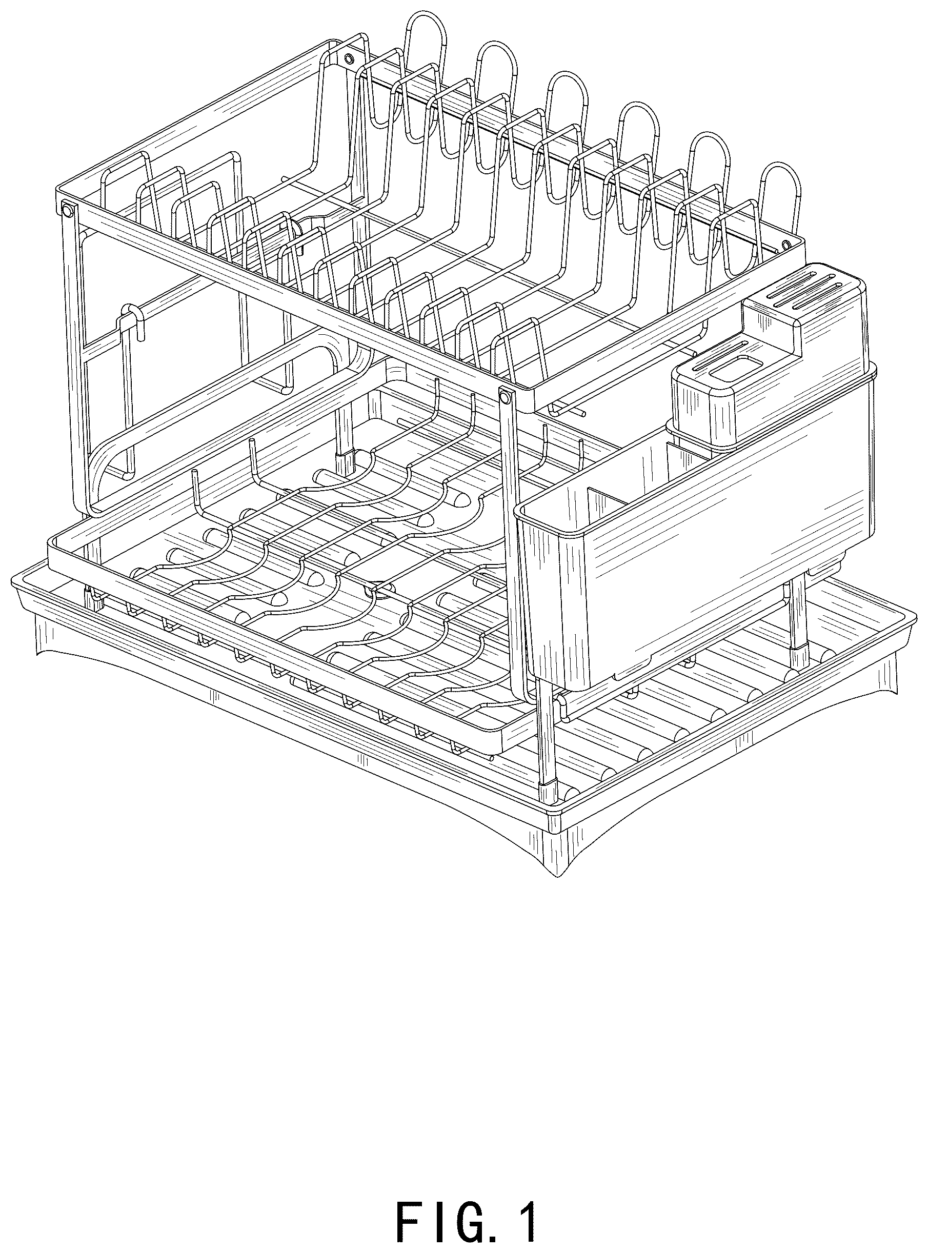 Patent USD1125754 Figure 1 – Dish drainer