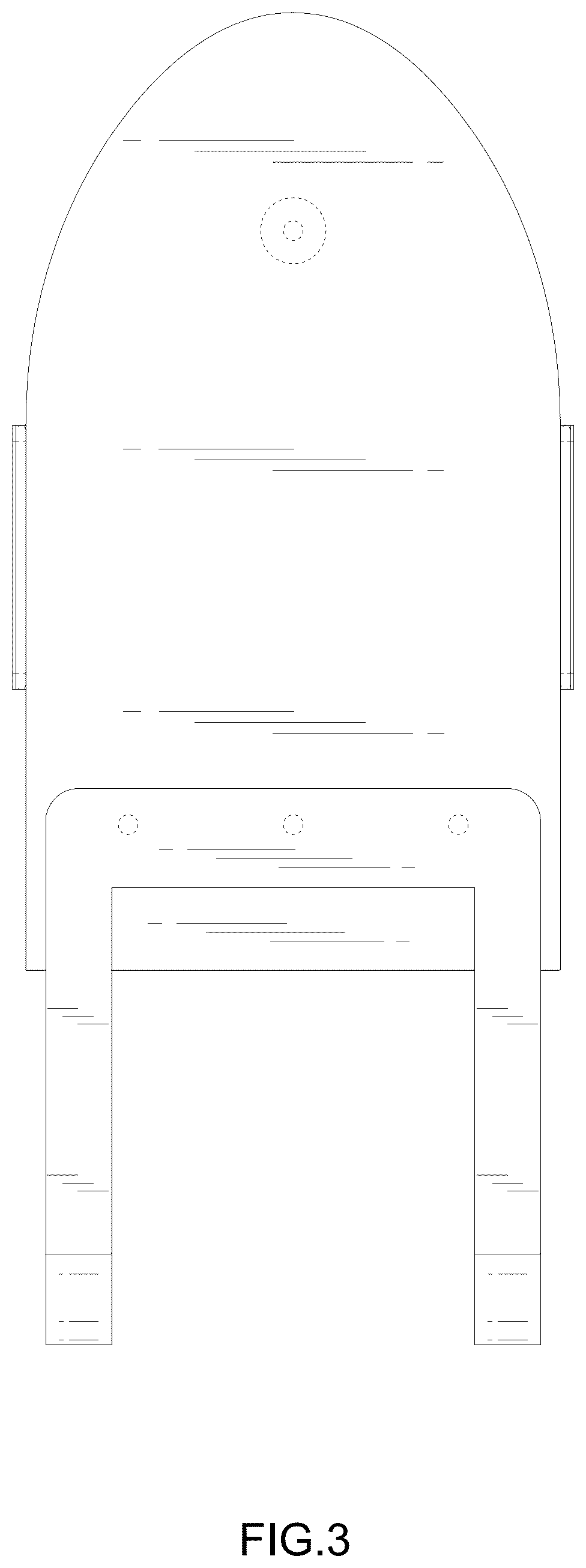 Patent USD1125755 Figure 3 – Ironing board holder