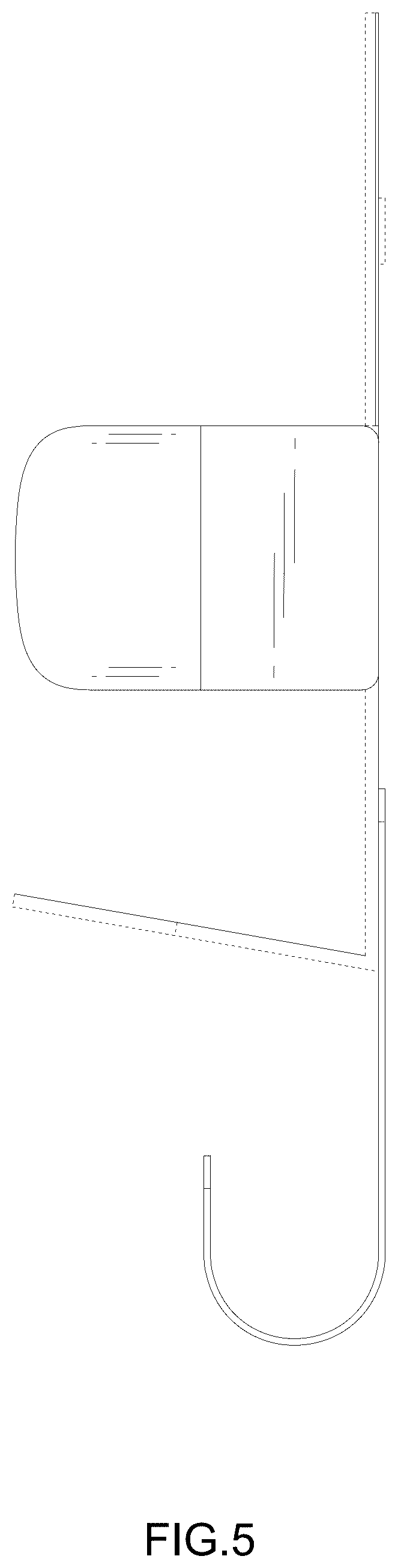 Patent USD1125755 Figure 5 – Ironing board holder